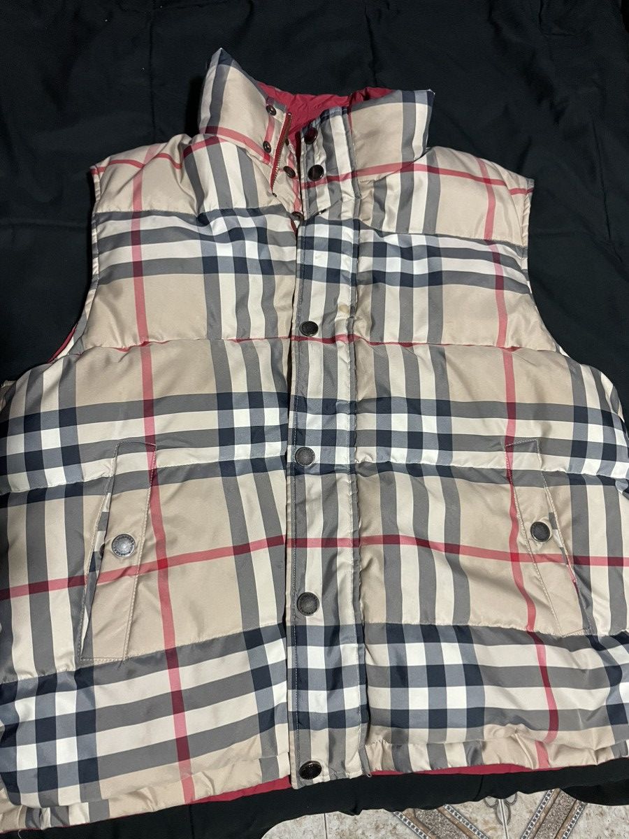 image of Burberry Reversible Puffer Vest in Red, Men's (Size XL)