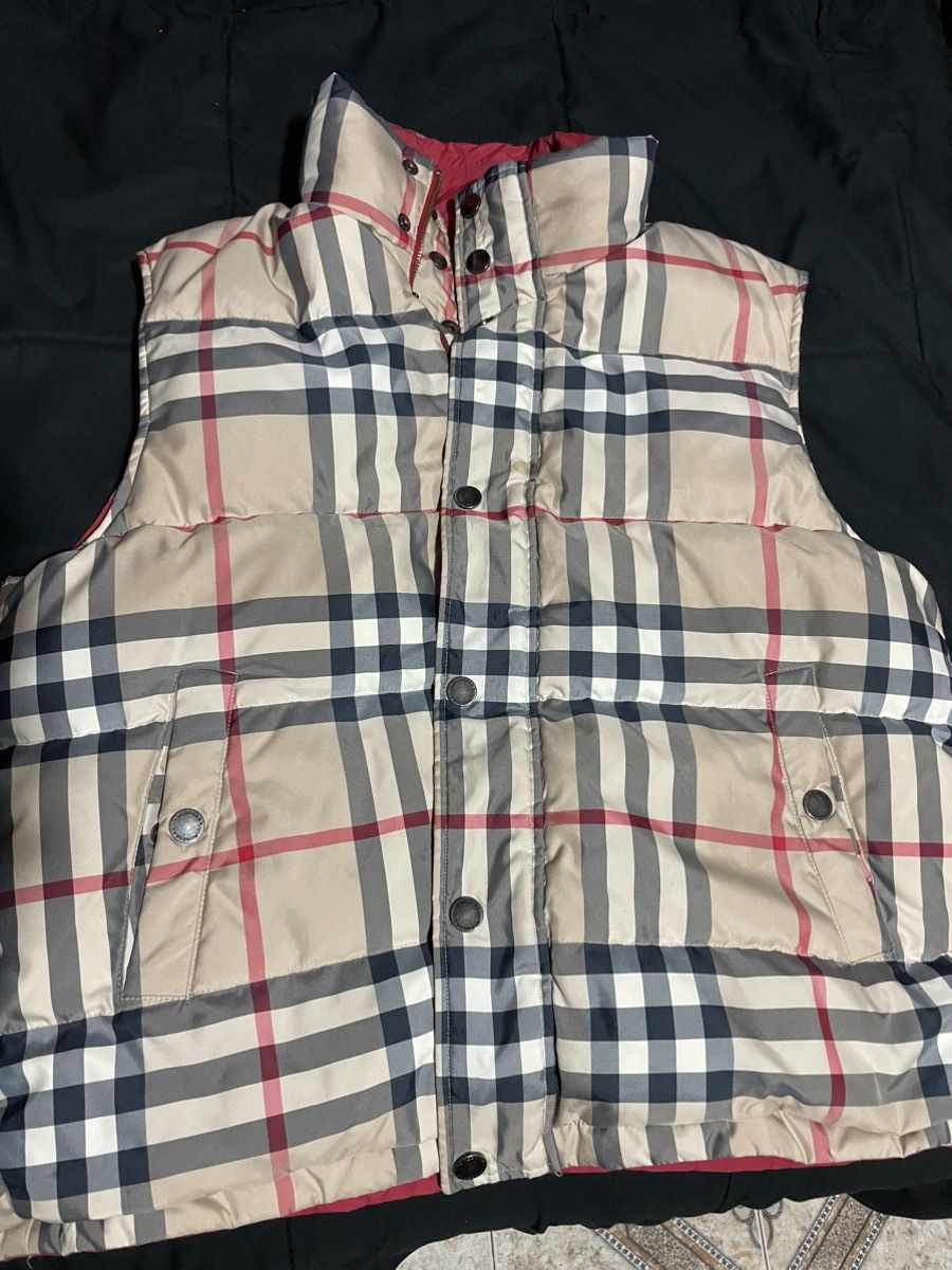 image of Burberry Reversible Puffer Vest in Red, Men's (Size XL)