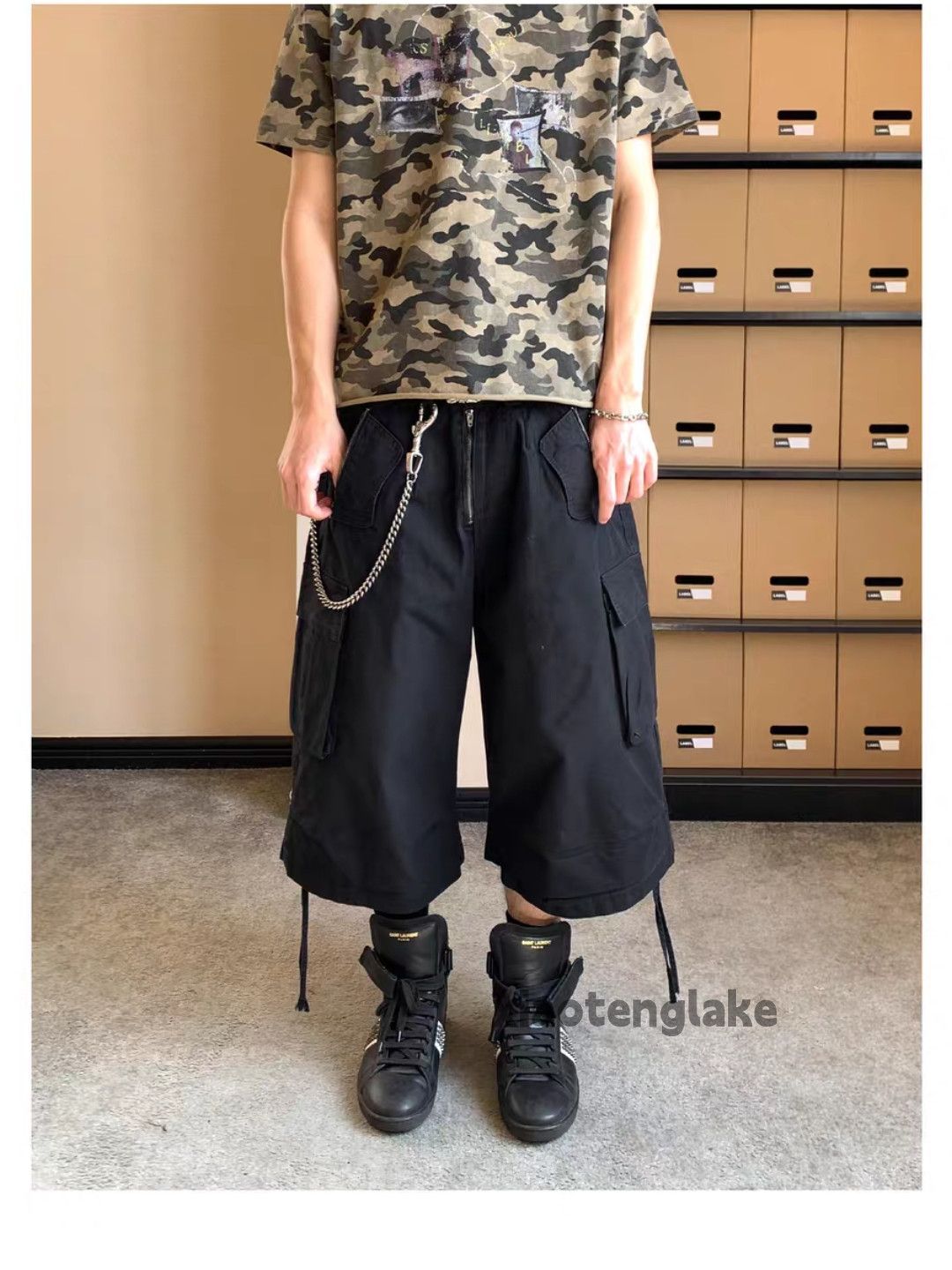 Vintage xtl playboicarti opium style Military tactical cargo shorts Size US 30 / EU 46 - 4 Thumbnail