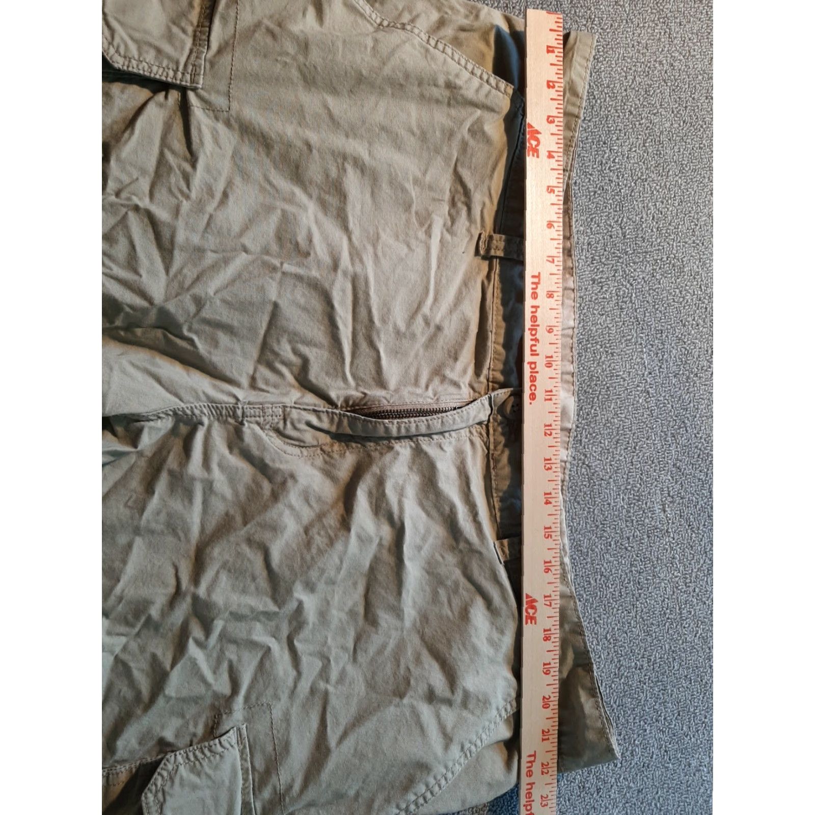 Faded Glory Faded Glory Chino Shorts Mens 44 Waist Khaki Tan Flat Front Cotton Shorts 44 Mens Beige Casual Belt Loops Zip Front Ready to Wear Size US 44 / EU 60 - 3 Thumbnail