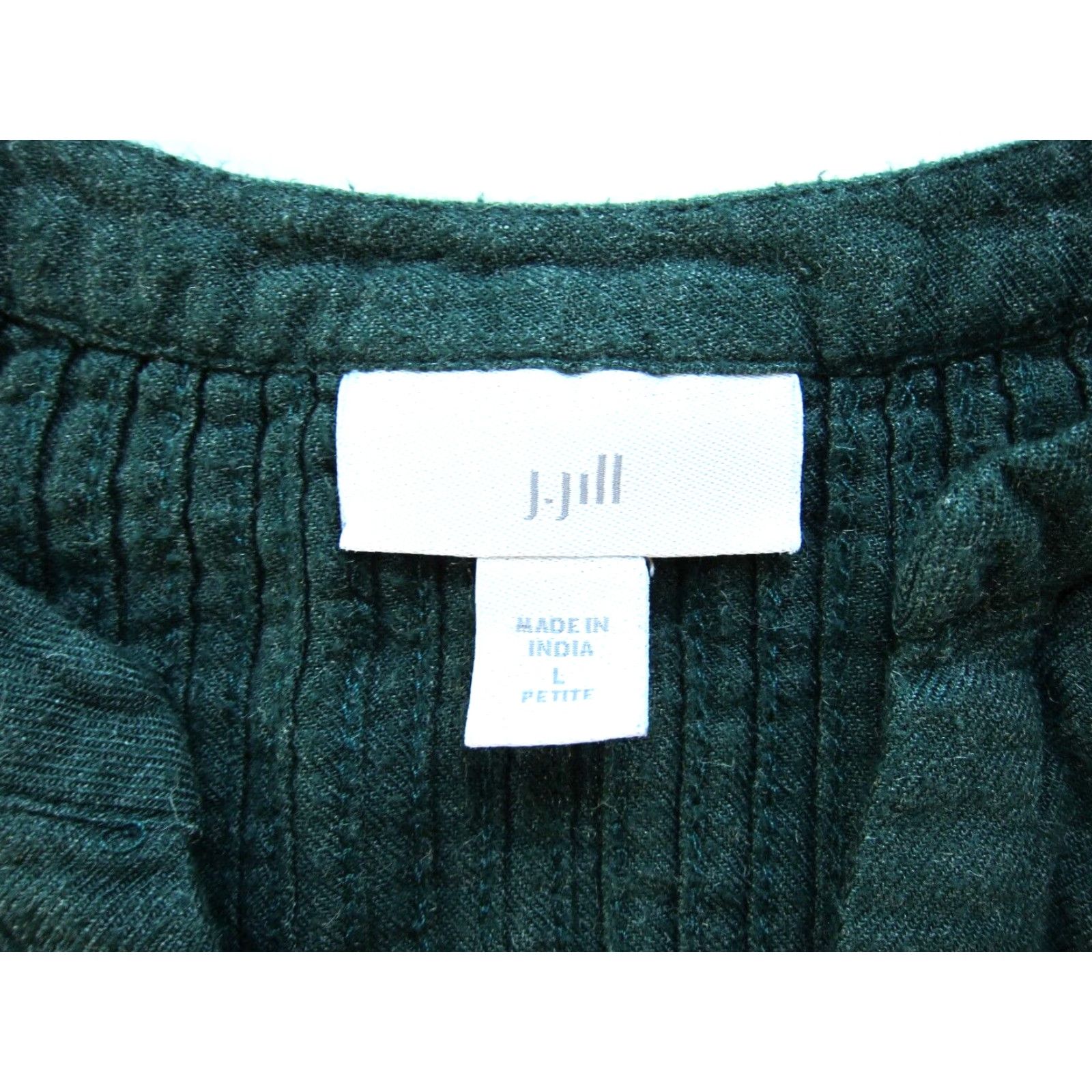 J. Jill J.Jill Blouse V-Neck 3/4 Sleeve Rayon Green Tunic Peasant Pocket Pleated Blouse PL Women Size L / US 10 / IT 46 - 5 Thumbnail