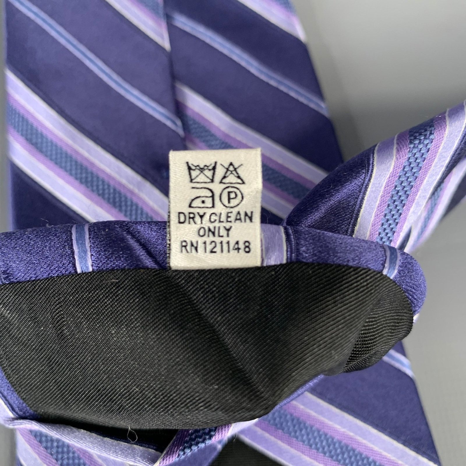 Valentino VALENTINO Indigo Purple Mixed Pattern Silk Tie Size ONE SIZE - 4 Thumbnail