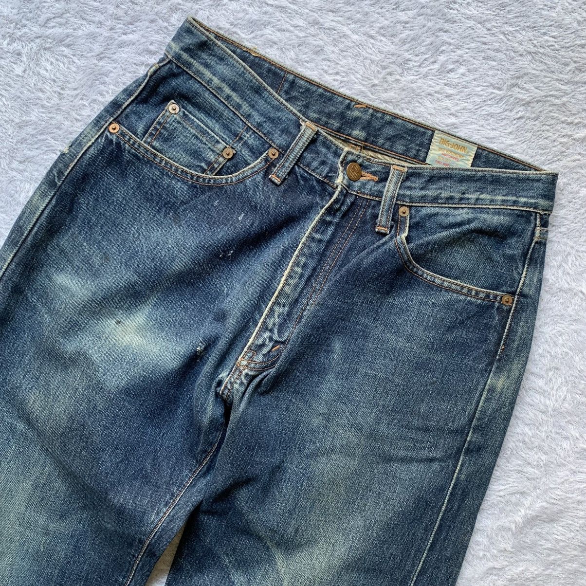 Big John Vintage big john first model distressed and ripped selvedge Size US 30 / EU 46 - 4 Thumbnail