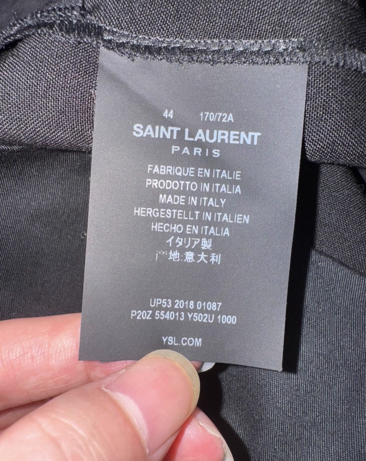 Saint Laurent Paris SLP 19SS Wool Side Sequin Rhombus Stud Tailored Pants Size US 28 / EU 44 - 8 Thumbnail