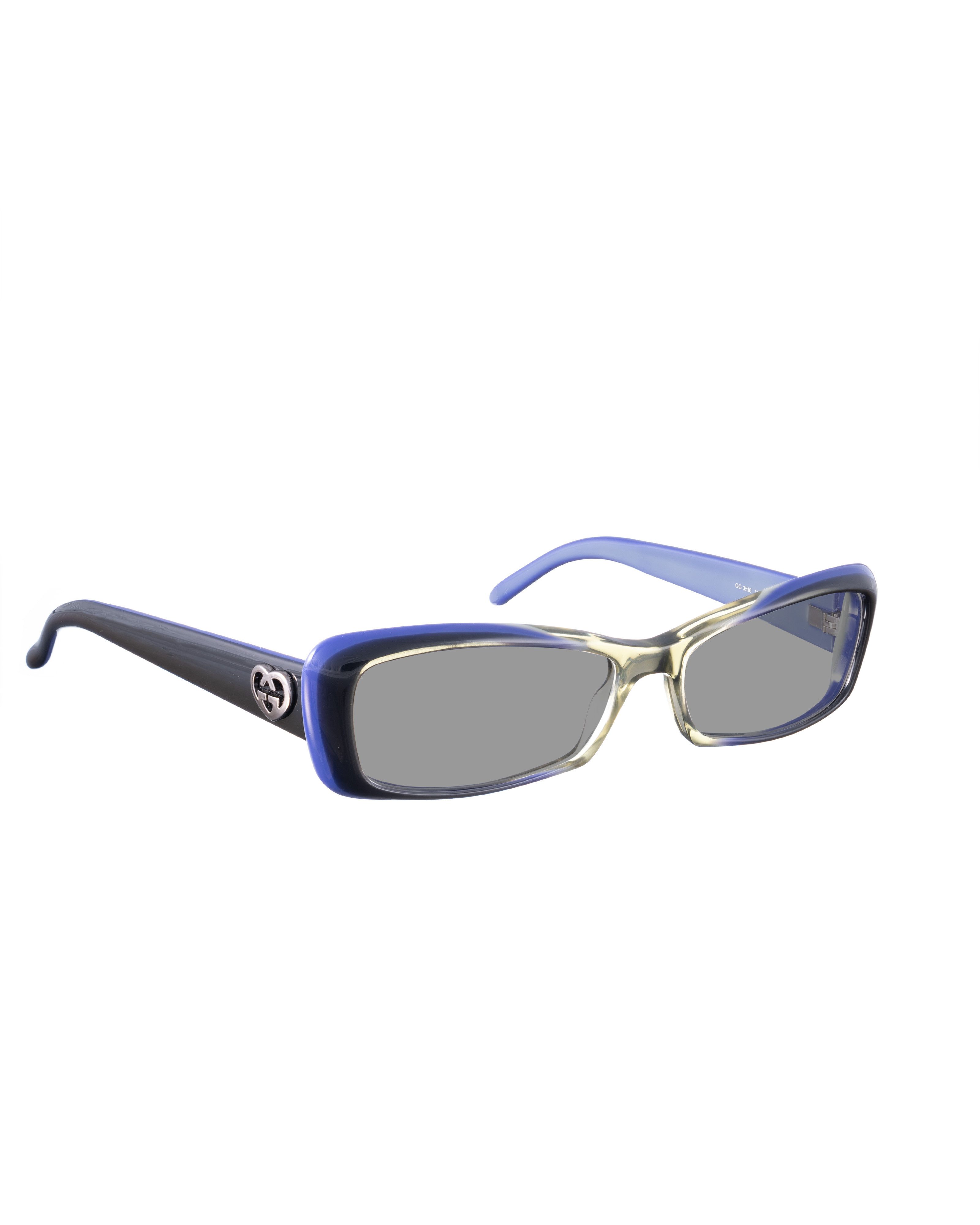 Gucci Gucci 00s Cat Eye Grey and Navy Sunglasses Size ONE SIZE - 1 Thumbnail