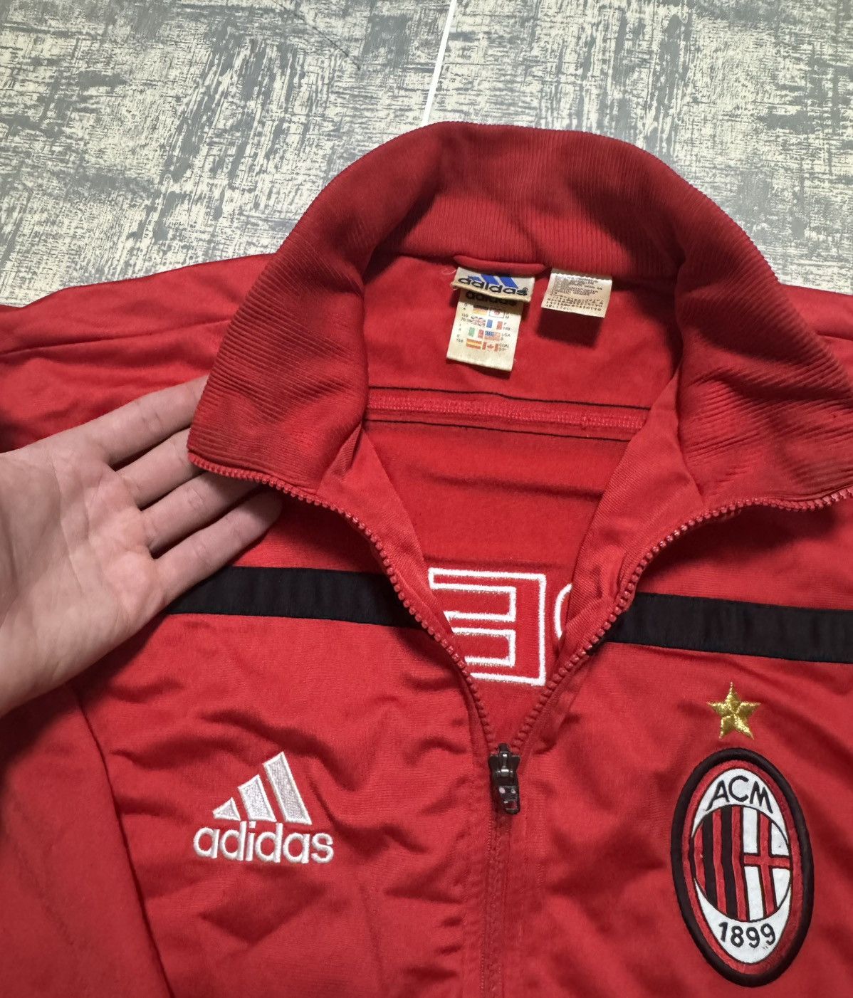 Adidas × Vintage Vintage Adidas AČ Milan Football jacket Soccer Track zip Size US M / EU 48-50 / 2 - 5 Thumbnail