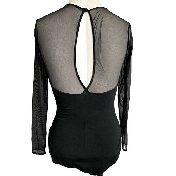 Vintage Vintage Black Sheer Long Sleeve Underwire Bodysuit - 32/XS Size XS / US 0-2 / IT 36-38 - 12 Thumbnail