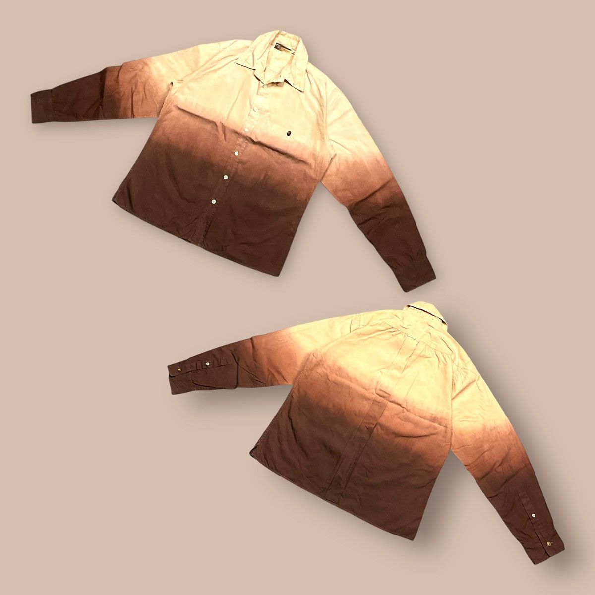 OG2000's Bape Gradient Brown L/S Button up Shirt