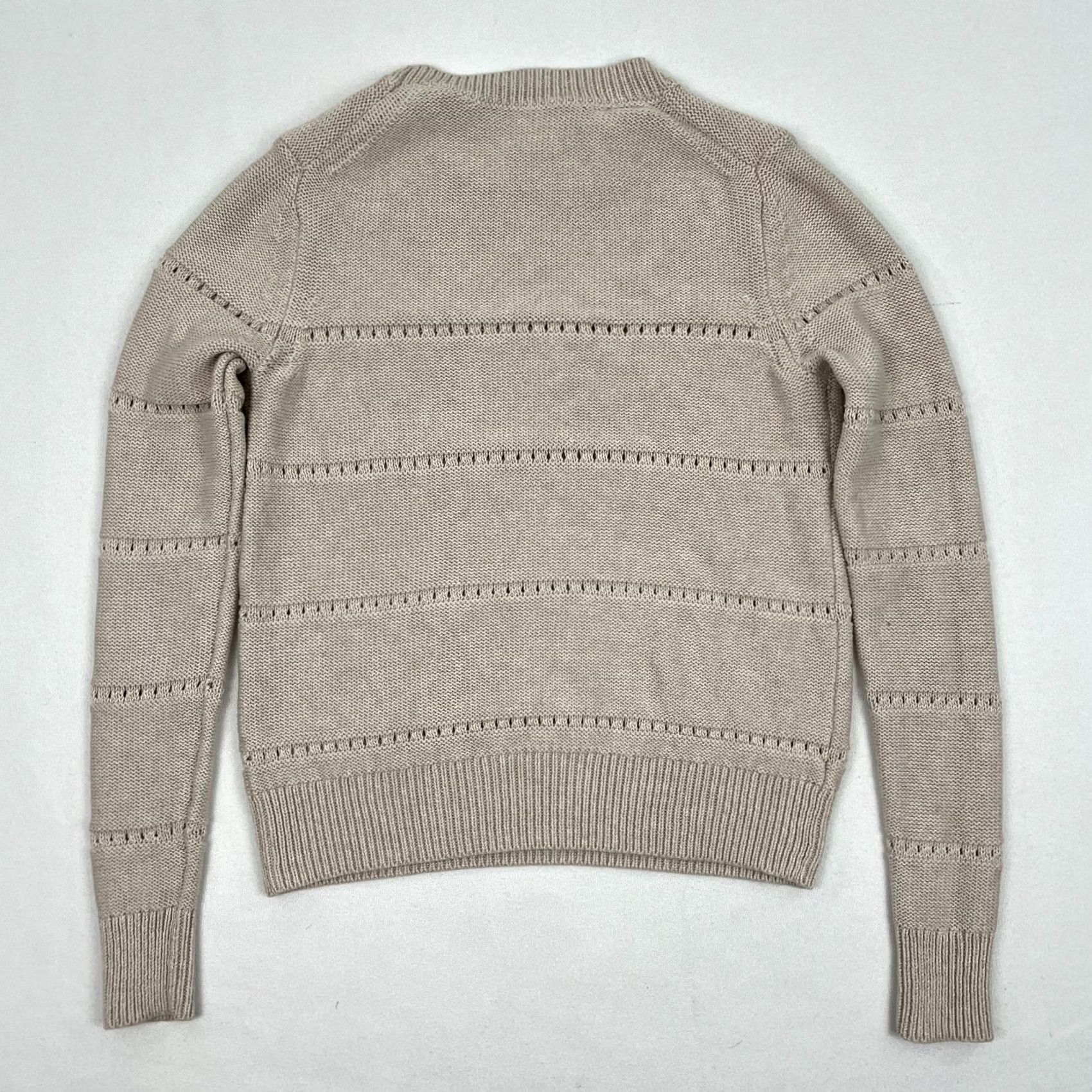 Vintage Jenni Kayne Sweater Womens XS Cropped Brown Ribbed Knit Crew Pullover Casual Shirt/Top Size XS / US 0-2 / IT 36-38 - 7 Thumbnail