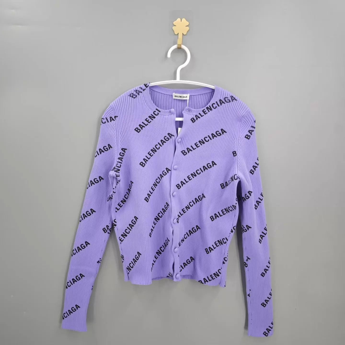 Balenciaga Balenciaga Purple All Over Print LS Cardigan M 99 Size M / US 6-8 / IT 42-44 - 1 Thumbnail