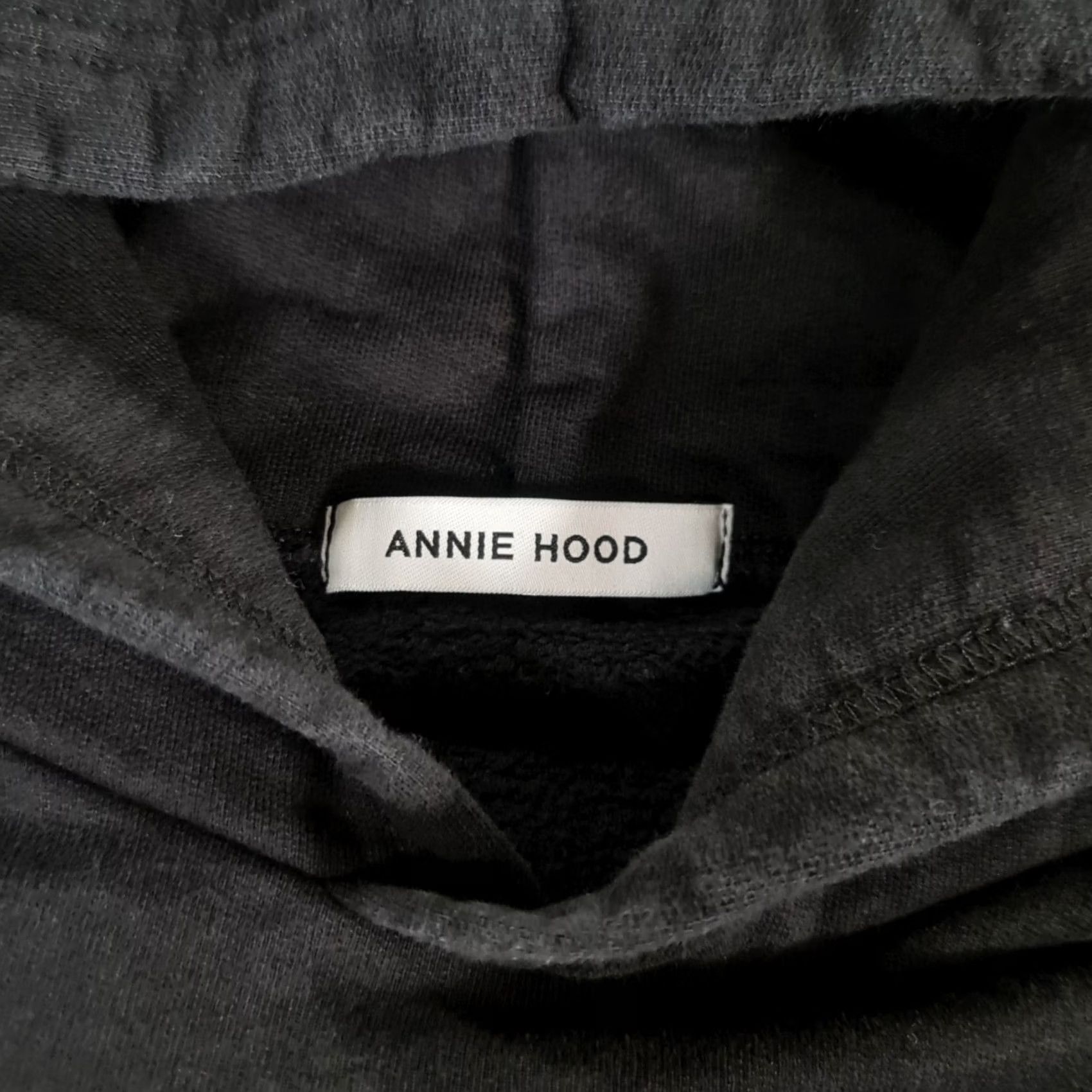 Vintage Annie Hood Womens Hoodie Black Large Heavyweight Cotton Pullover Made In England Size L / US 10 / IT 46 - 3 Thumbnail
