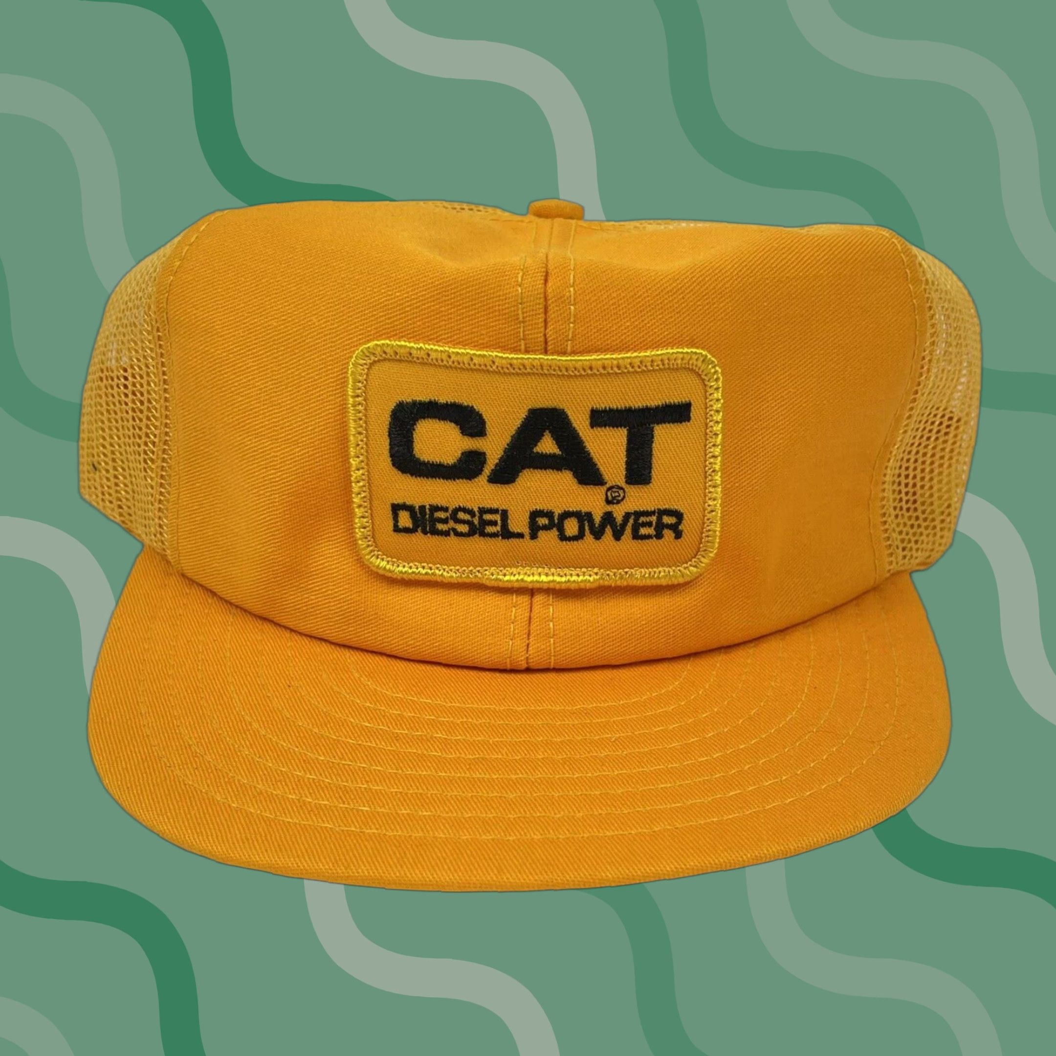 Vintage VINTAGE CAT Diesel Power USA Yellow Adjustable Snapback