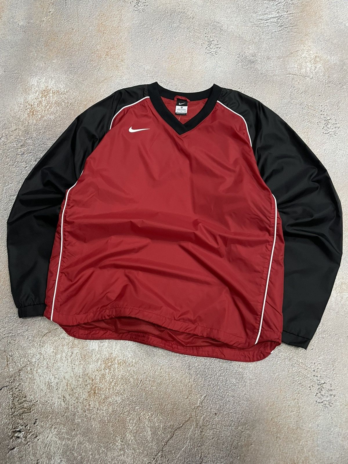 Nike Vintage Nike Nylon Drill Sweatshirt Small Swoosh Size US XL / EU 56 / 4 - 2 Thumbnail