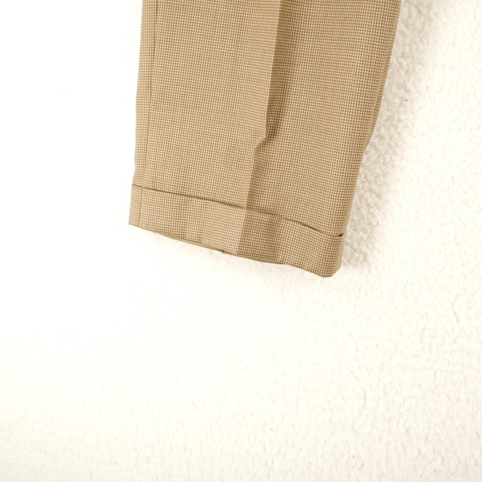 Lauren Ralph Lauren Lauren Ralph Lauren Wool Tan Cream Houndstooth Pleated High Size 40R - 2 Thumbnail