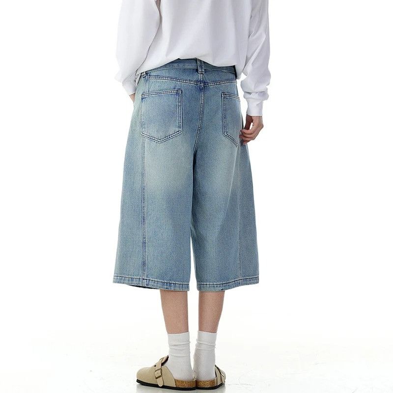 Jean Washed Blue Jorts Men Loose Fit High Street Style Size US 34 / EU 50 - 3 Thumbnail