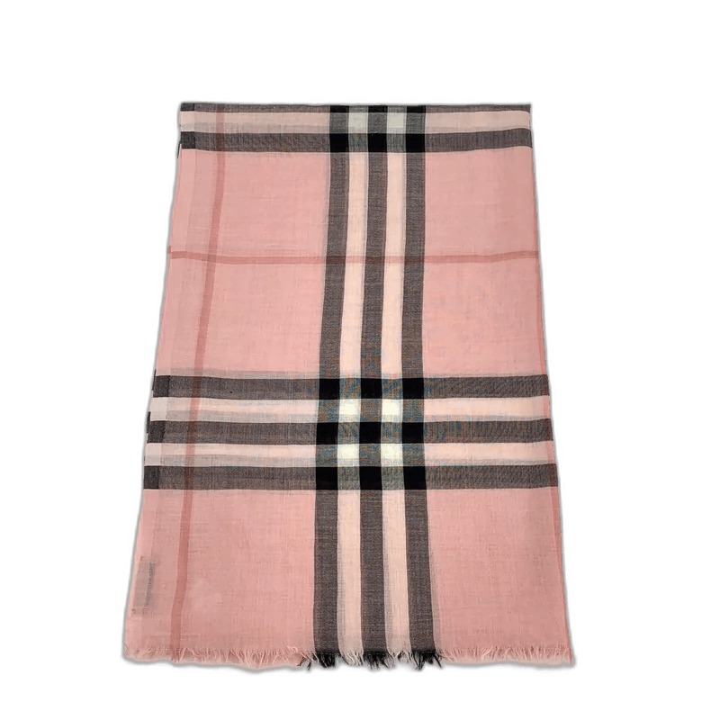 Burberry Burberry Pink Striped Cashmere Silk Scarf-yf Size ONE SIZE - 1 Thumbnail