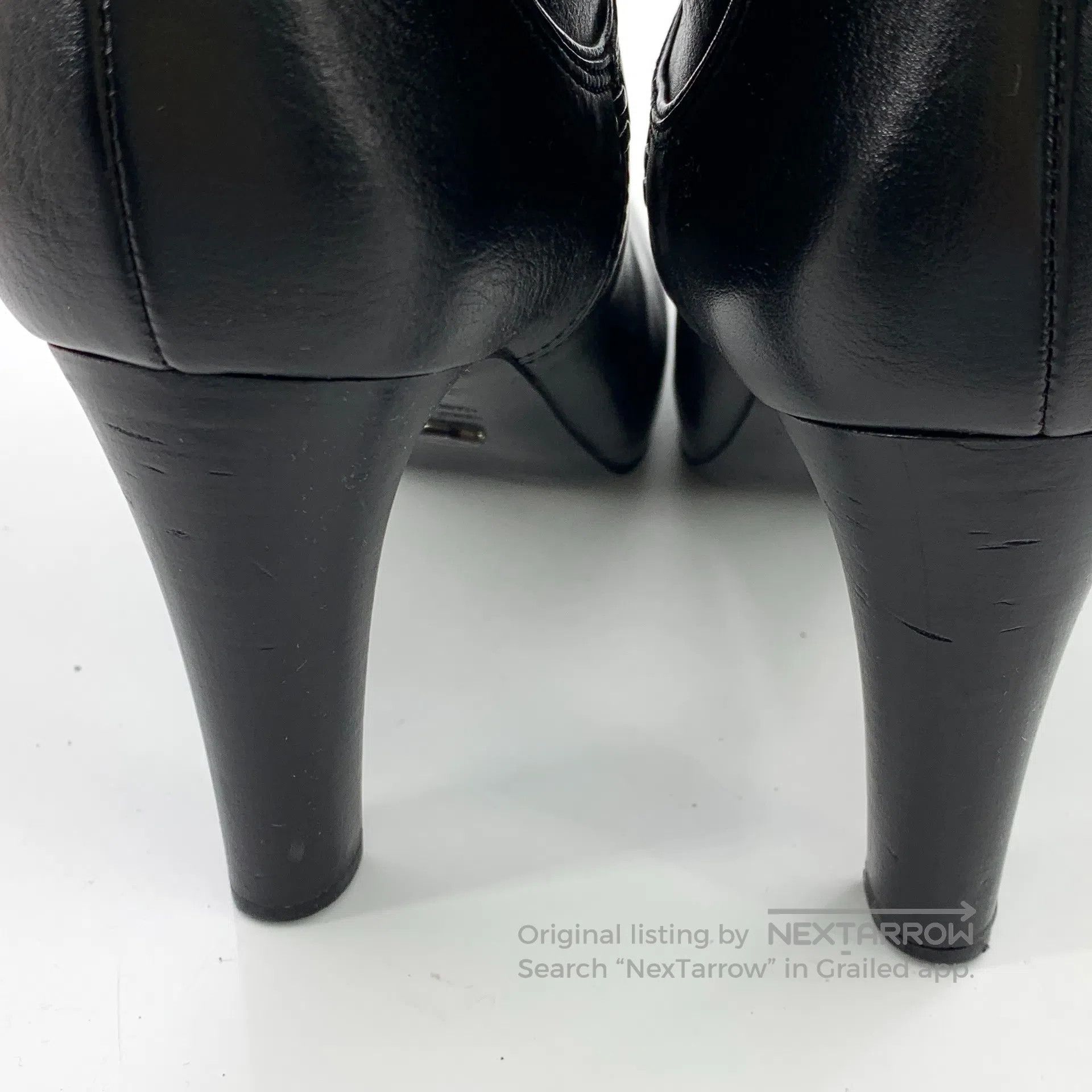 Sergio Rossi Sergio Rossi Black round toe leather fine heel high boots| Size US 5.5 / IT 35.5 - 8 Thumbnail