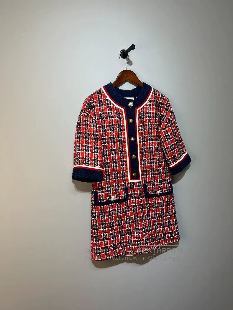 Gucci Gucci Red and blue plaid tweed dress Size XS / US 0-2 / IT 36-38 - 3 Thumbnail
