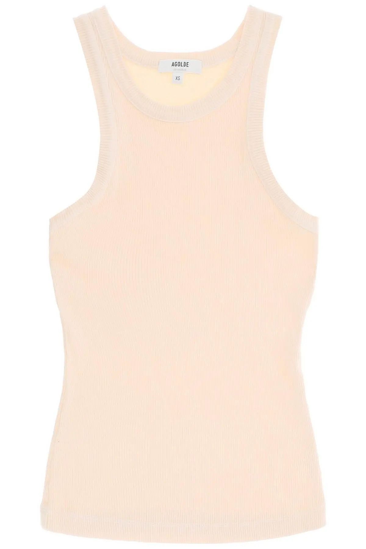 image of Agolde O1S22I1N0324 "ribbed Sleeveless Top In Pink, Women's (Size XS)
