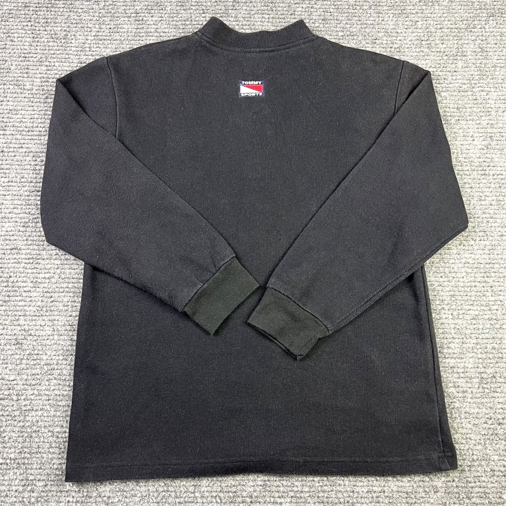 Tommy Hilfiger VINTAGE Tommy Hilfiger Tommy Sport Shirt Pullover Sweater Henley Neck Adult Small Black Logo 90s Mens Size US S / EU 44-46 / 1 - 3 Thumbnail