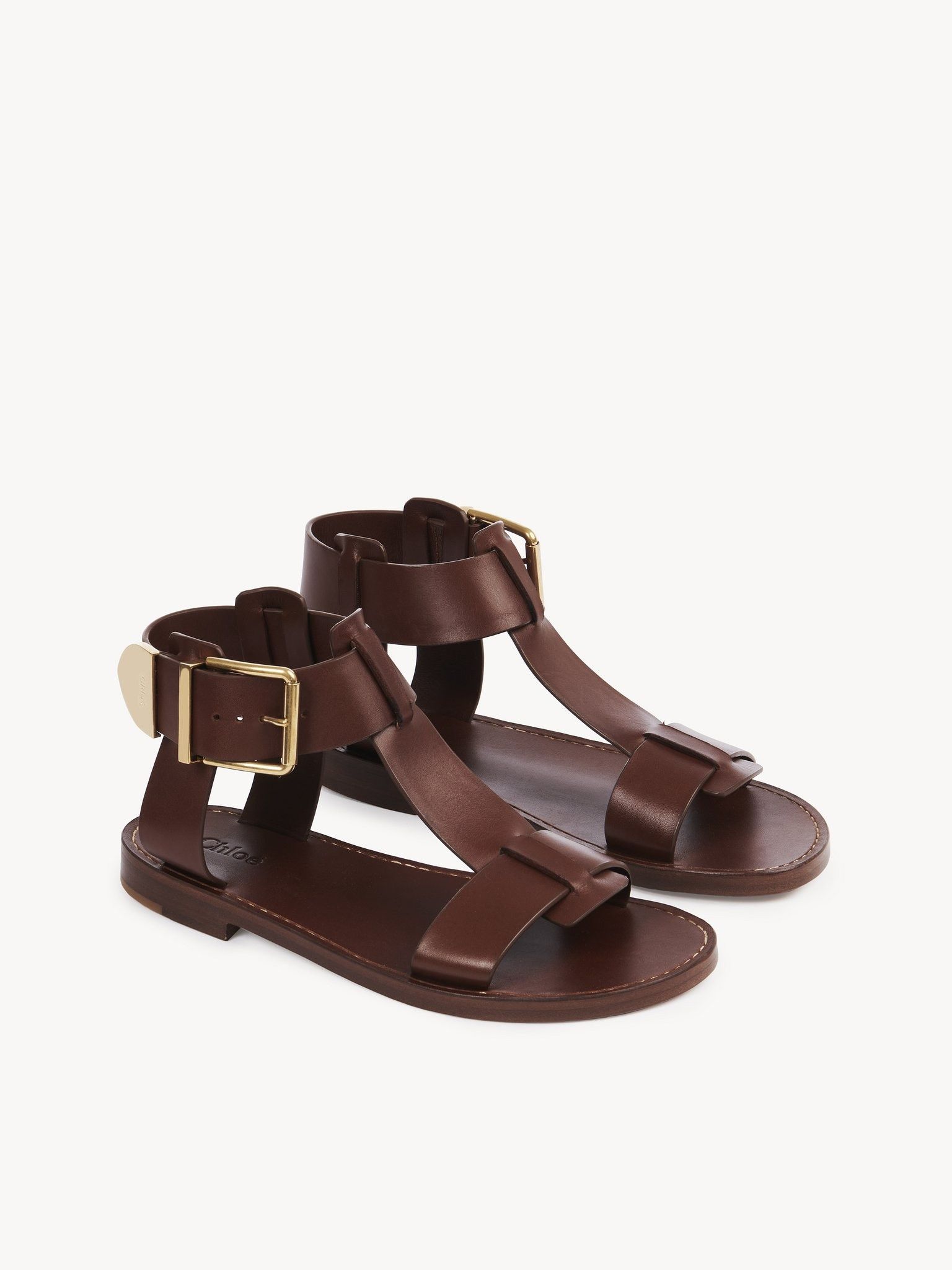 Chloe o1loc1c0325 CHC23 Rebecca Flats Sandals in Brunet Brown Size US 11 / IT 41 - 2 Thumbnail