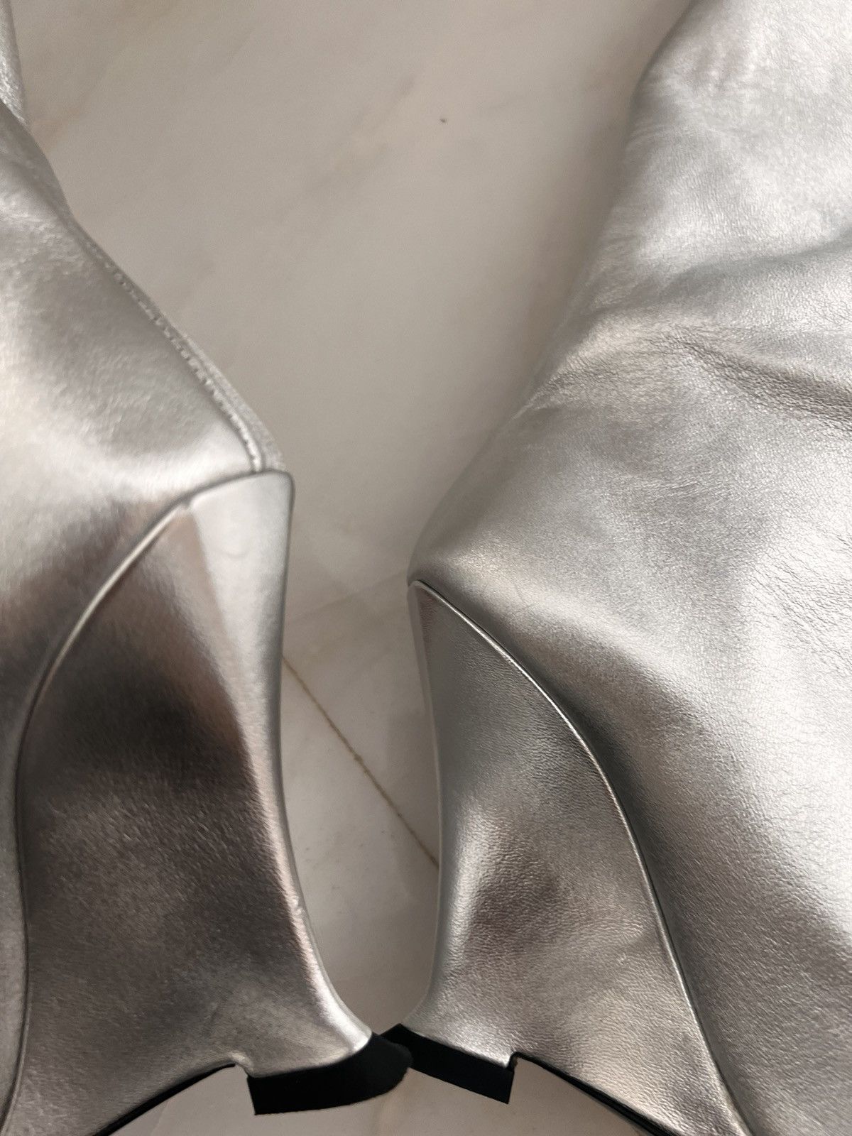 Japanese Brand Knee high wedge silver boots Size US 6.5 / IT 36.5 - 4 Thumbnail