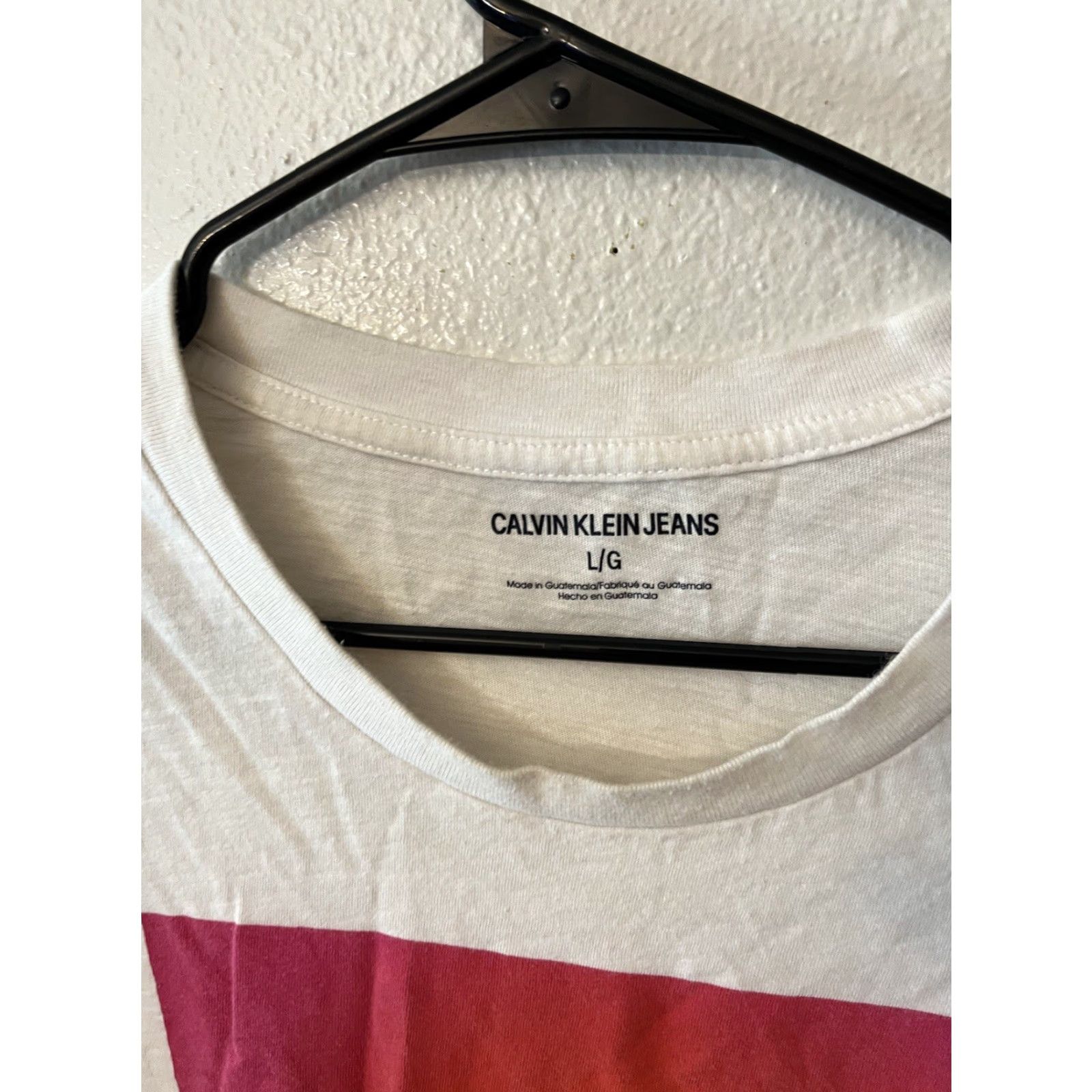 Vintage Calvin Klein Jeans Men White Graphic Tee Short Sleeve Tee Large Size 36" / US 14 / IT 50 - 3 Thumbnail