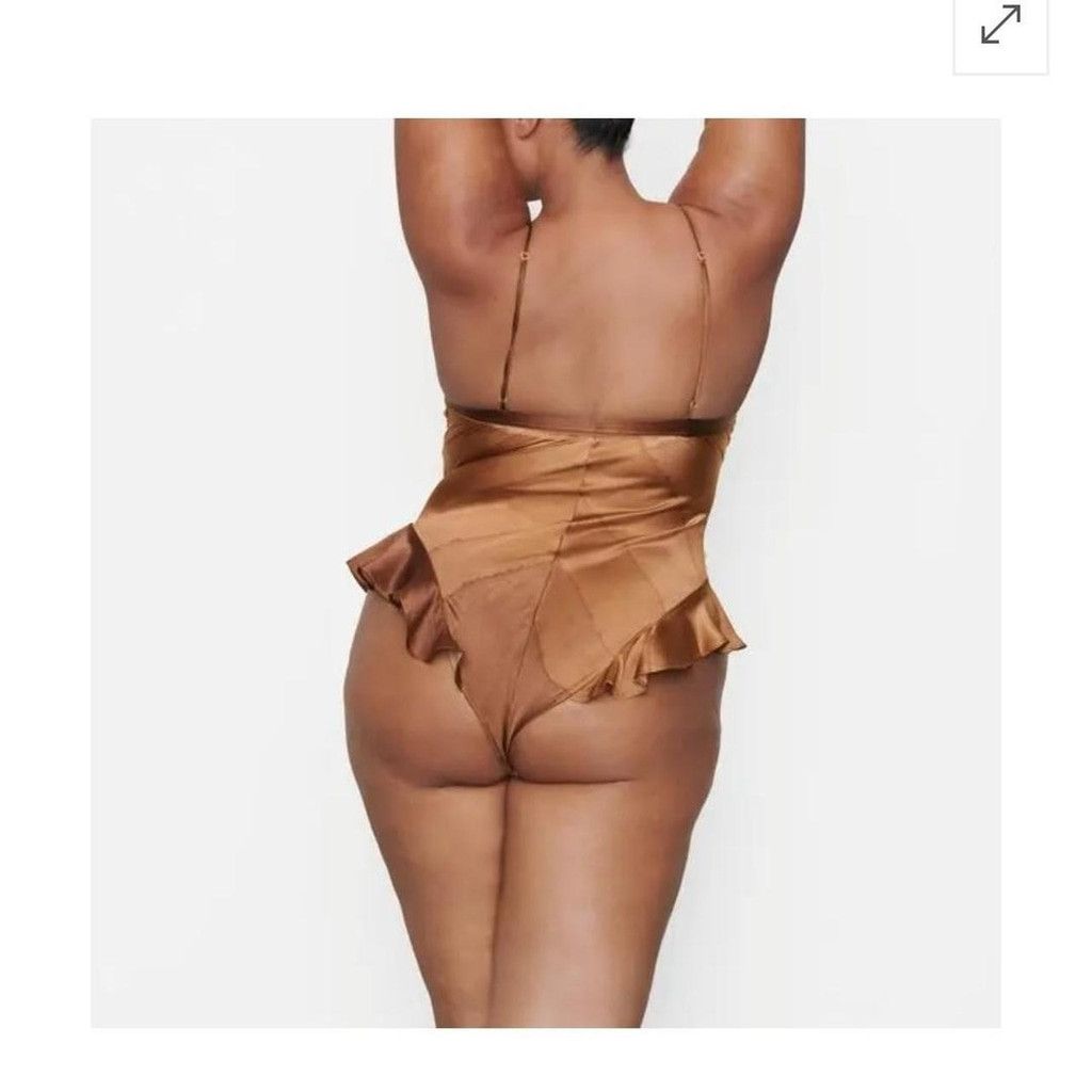 SKIMS Skims Oak Silk Teddy Bodysuit Size ONE SIZE - 2 Thumbnail