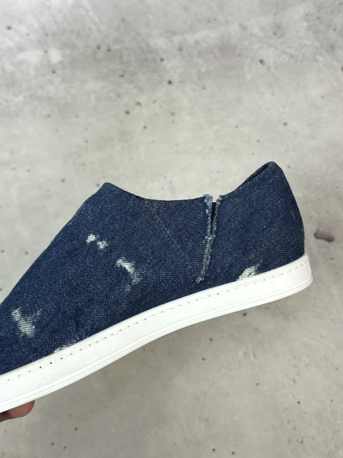Stella McCartney Stella McCartney Blue Denim Made in Italy Slip-on Sneakers Size US 7 / IT 37 - 13 Thumbnail