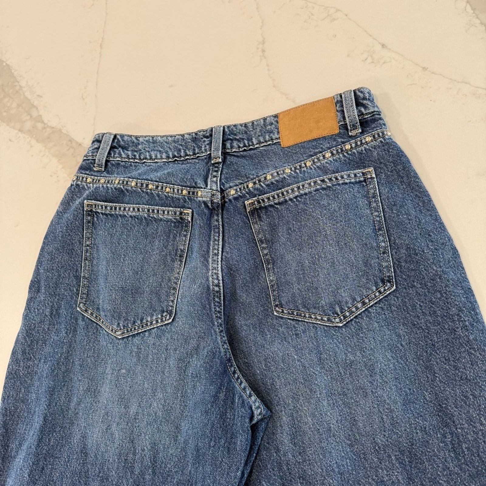 Cotton On Cotton On Relaxed Wide Leg Denim Jean Womens 30 Blue Studded Size 30" / US 8 / IT 44 - 10 Thumbnail
