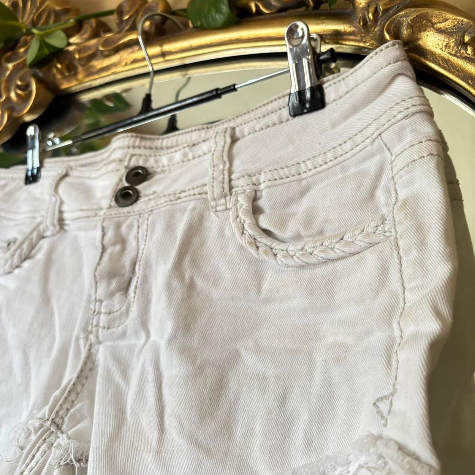 Vintage Vintage 1st Kiss White Denim Micro Shorts 32" Size 32" / US 10 / IT 46 - 4 Thumbnail