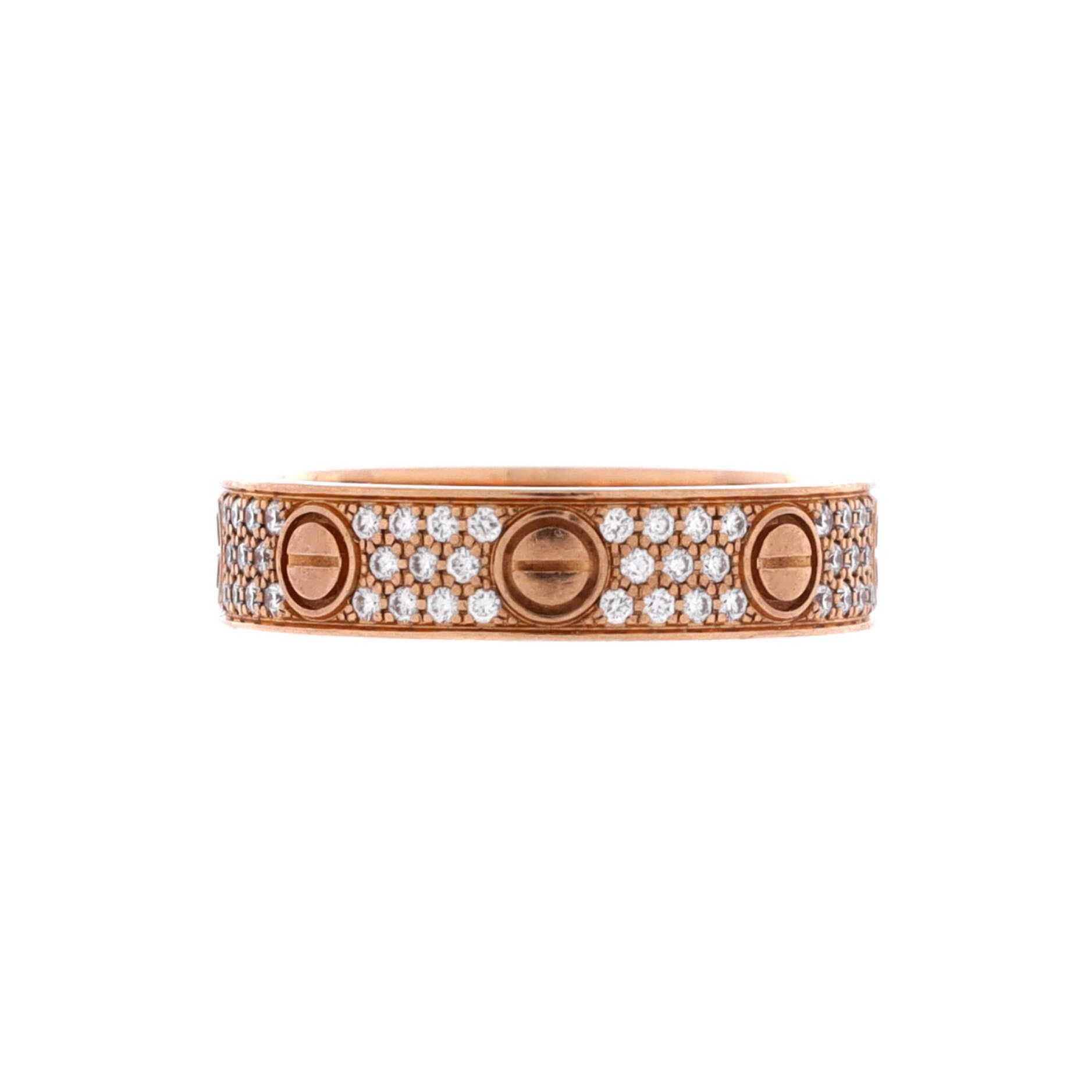 Cartier Love Wedding Band Pave Diamonds Ring Size ONE SIZE - 1 Thumbnail