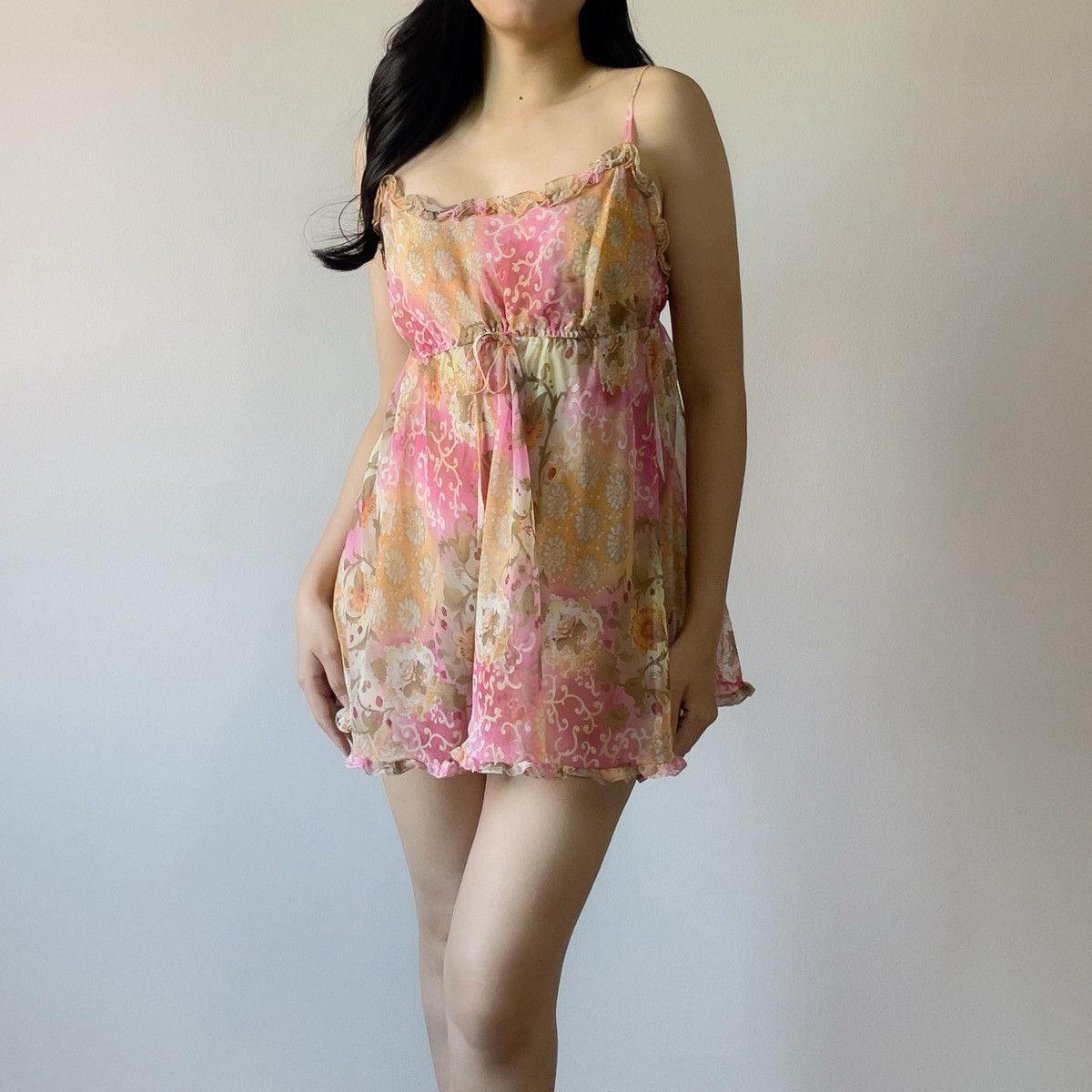 Victoria's Secret Victoria’s Secret 1990s Floral Chiffon Slip Dress (S–M) Size M / US 6-8 / IT 42-44 - 8 Thumbnail