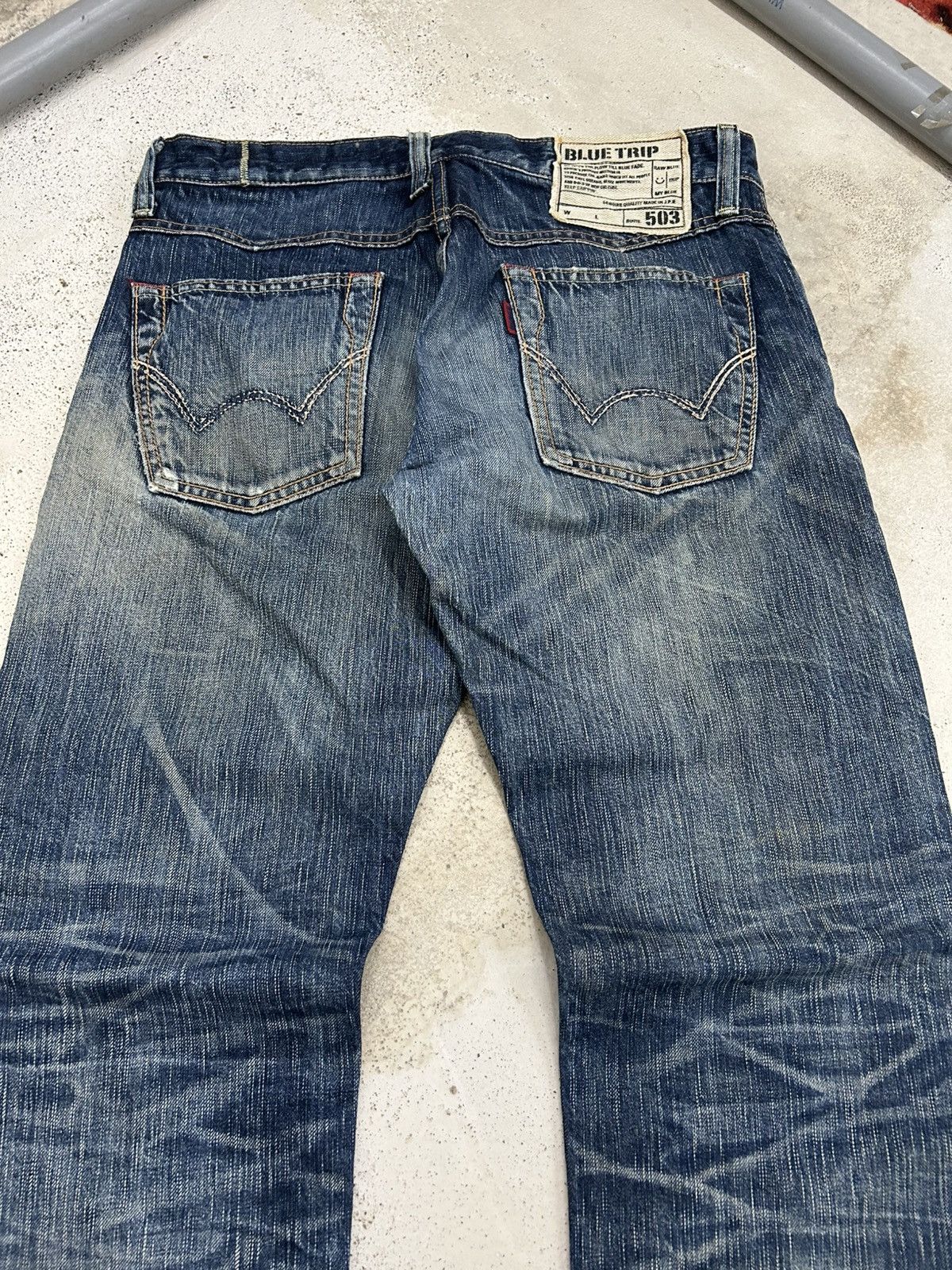 Le Grande Bleu (L.G.B.) Vintage Edwin Japan 503 Blue Trip Slim Whisker Washed Size US 32 / EU 48 - 15 Thumbnail