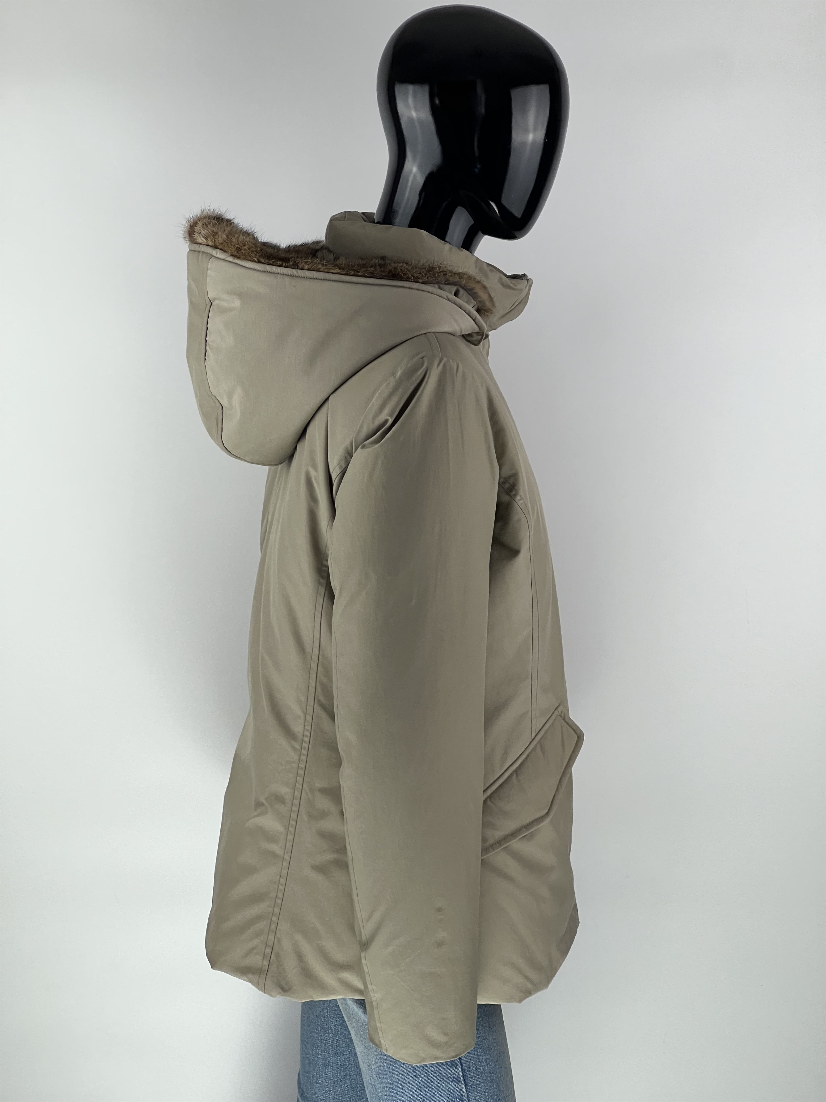 Woolrich Woolen Mills Woolrich Women's Beige Down Hooded Jacket Size L / US 10 / IT 46 - 2 Thumbnail