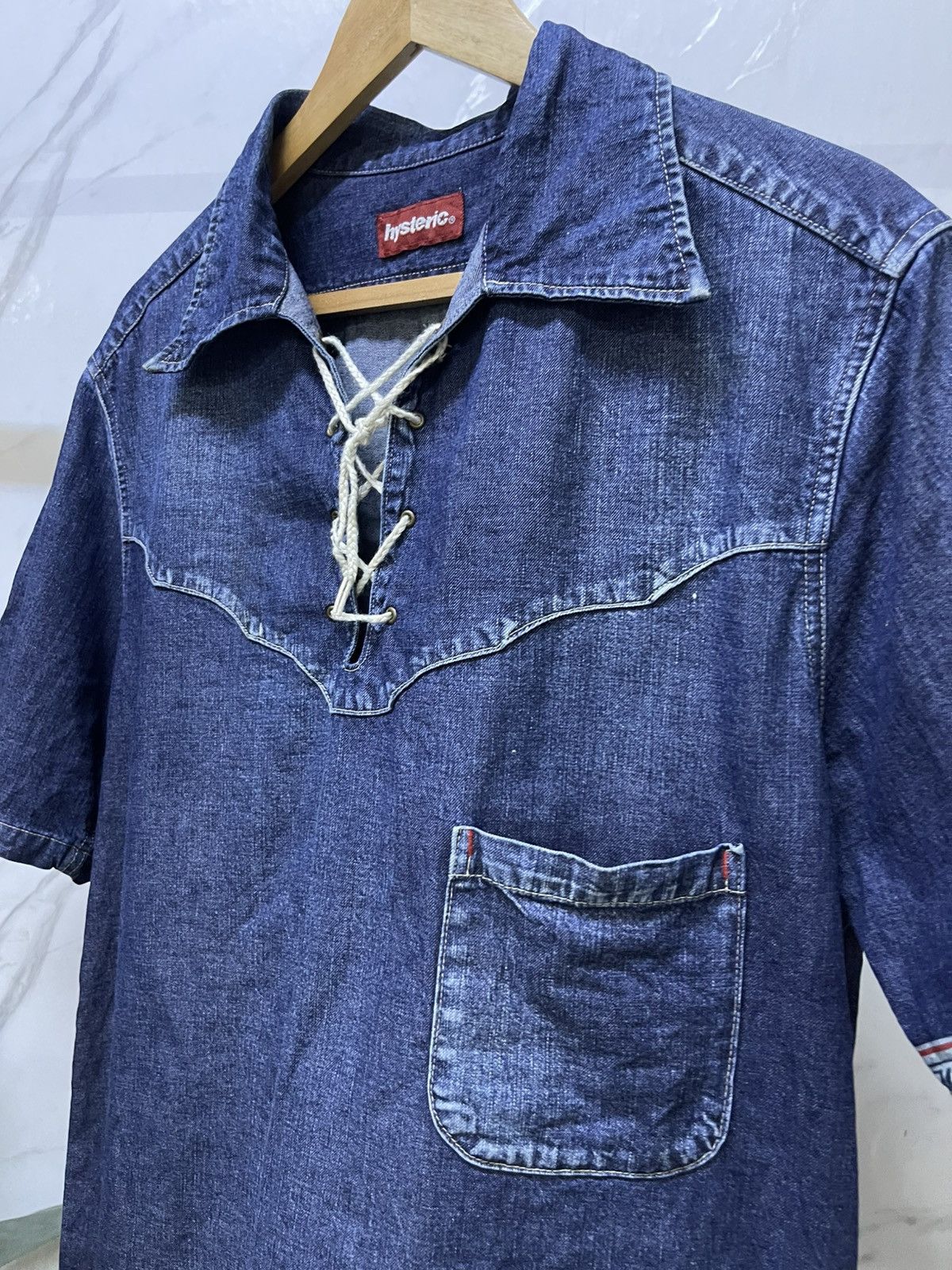 Hysteric Glamour 🔥Hysteric Glamour🔥 Denim Short Sleeve Size US L / EU 52-54 / 3 - 5 Thumbnail