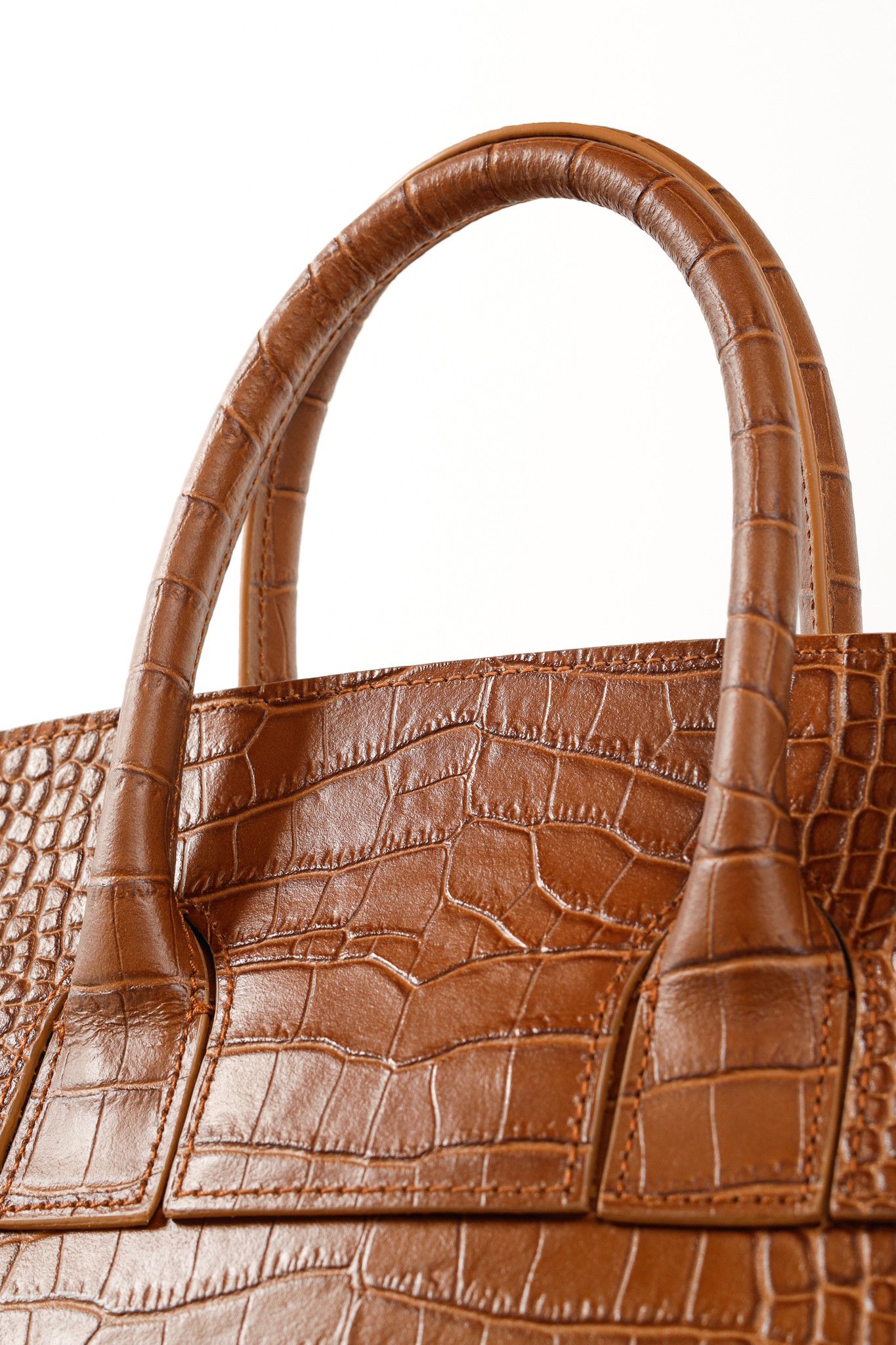 Designer Teddy Blake Gigi Croco Top Handle Leather Handbag Size ONE SIZE - 7 Thumbnail