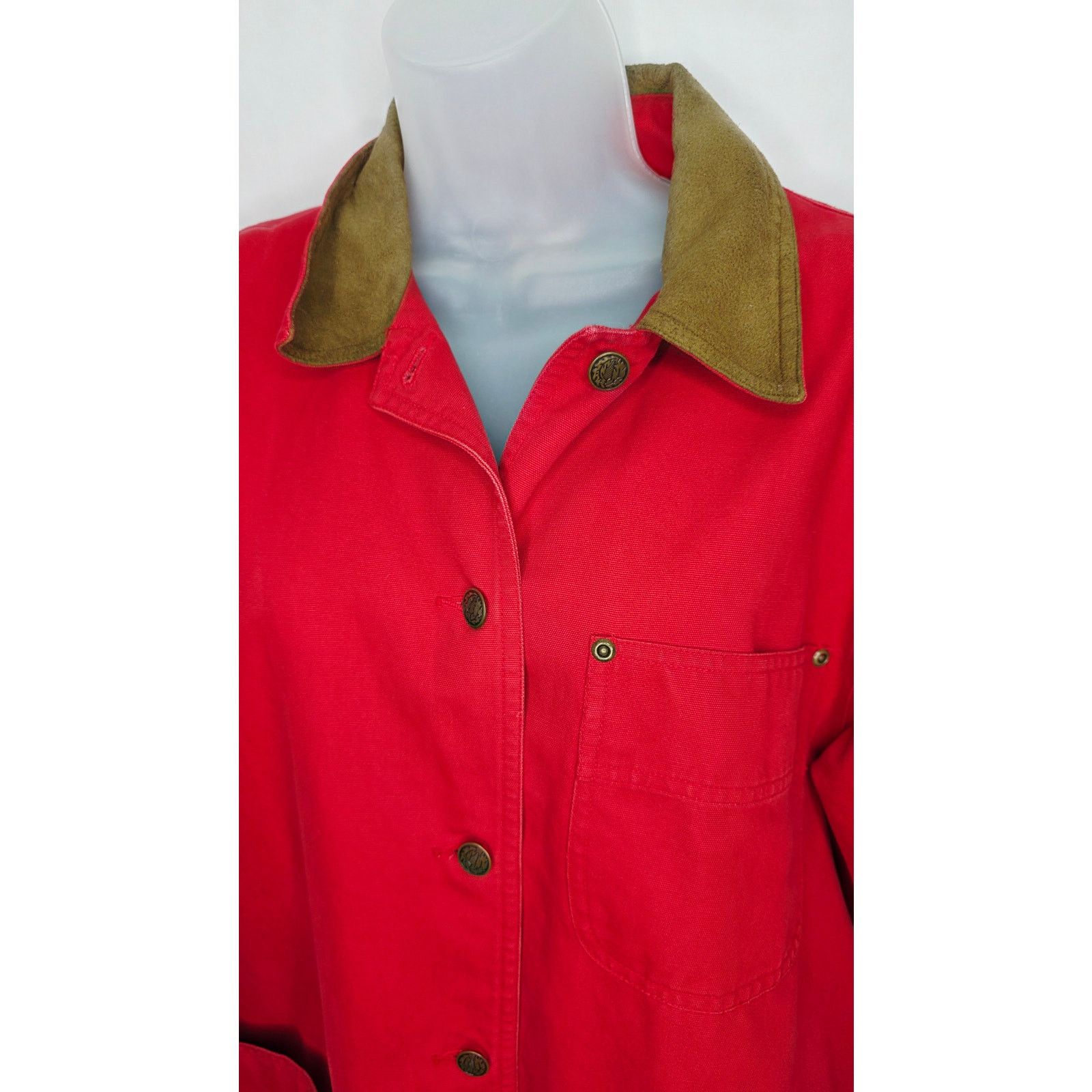 Other Vintage David Brooks Red Cotton Barn Coat Plaid Lining Size M / US 6-8 / IT 42-44 - 5 Thumbnail