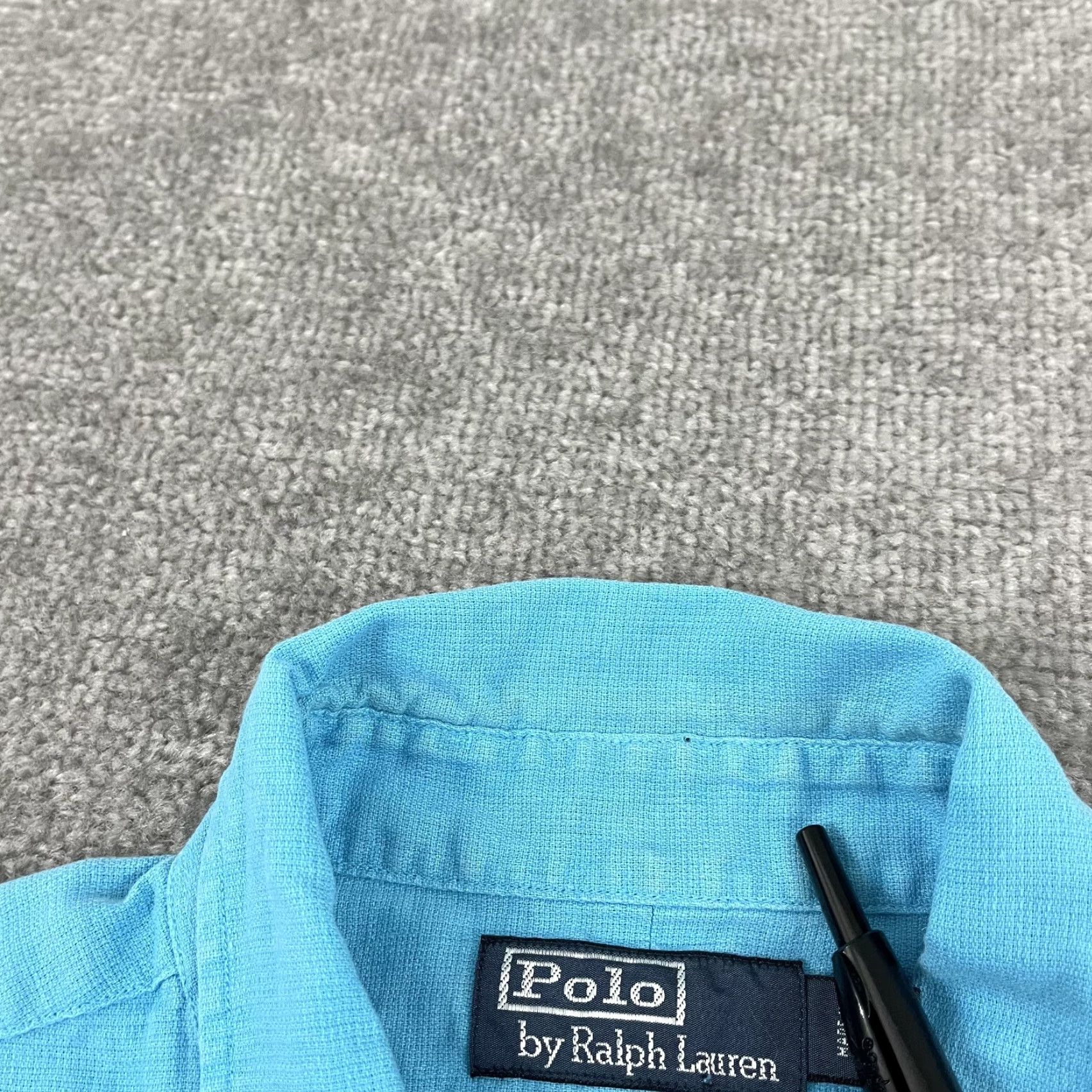 Polo Ralph Lauren Polo Ralph Lauren Shirt Mens L Blue Linen Cotton Blend Button-Up Pockets Size US L / EU 52-54 / 3 - 6 Thumbnail