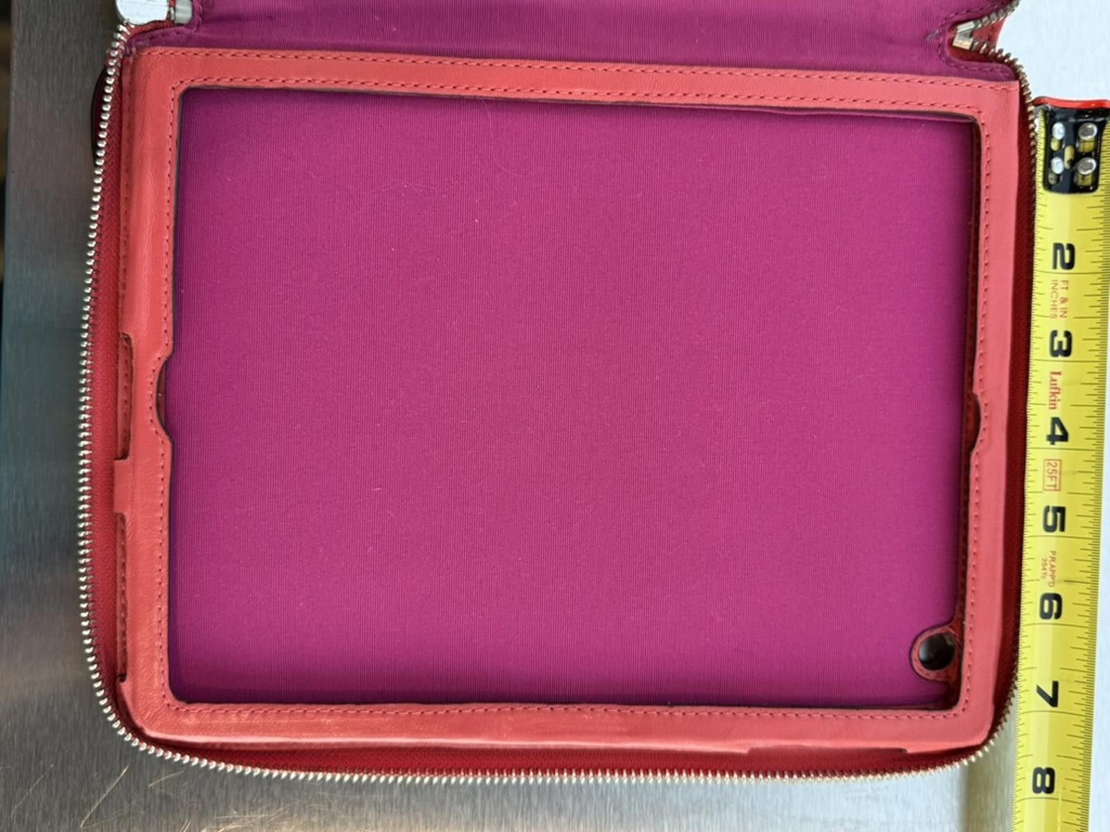 Coach Coach Leather iPad Case Taupe Pink Zip Cover Stand Holder Size ONE SIZE - 9 Thumbnail