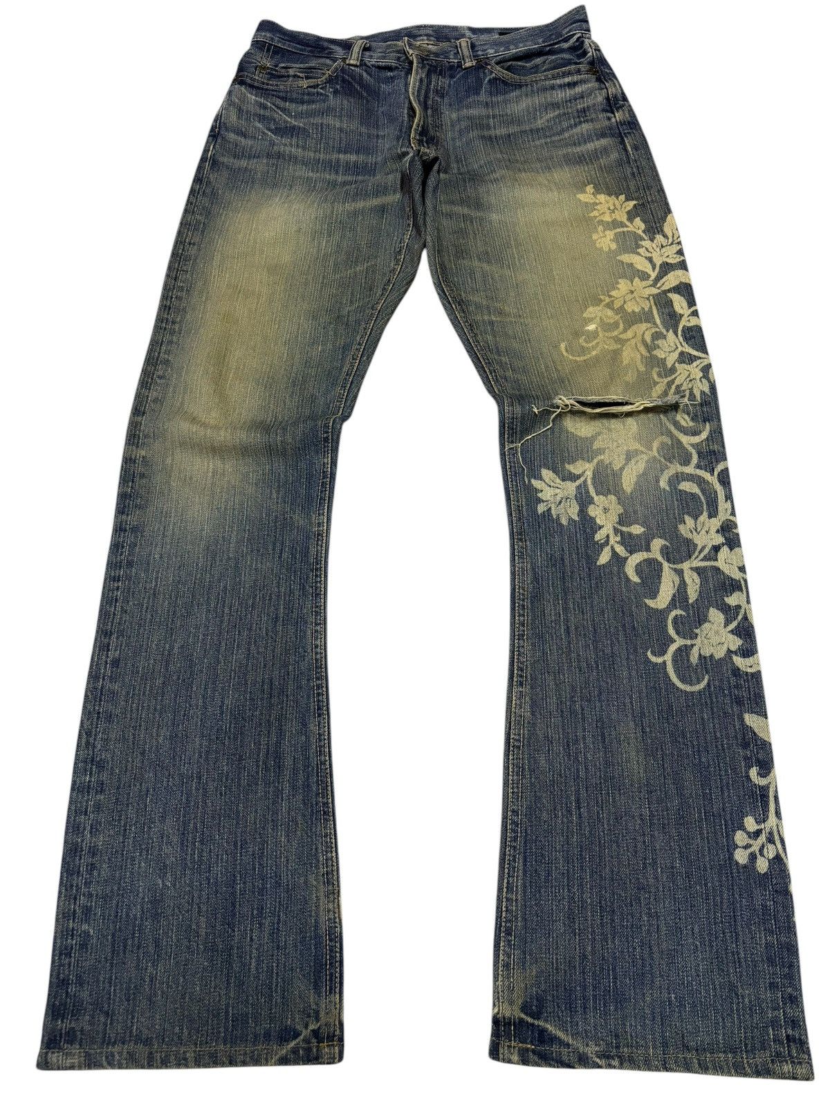Junya Watanabe Quadro+Phenia Mud Washed Distressed Jeans Size US 30 / EU 46 - 1 Thumbnail