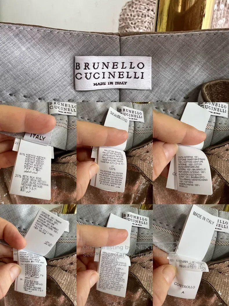 Brunello Cucinelli Brunello Cucinelli Full Glitter Wide Leg Pants Size 26" / US 2 / IT 38 - 5 Thumbnail