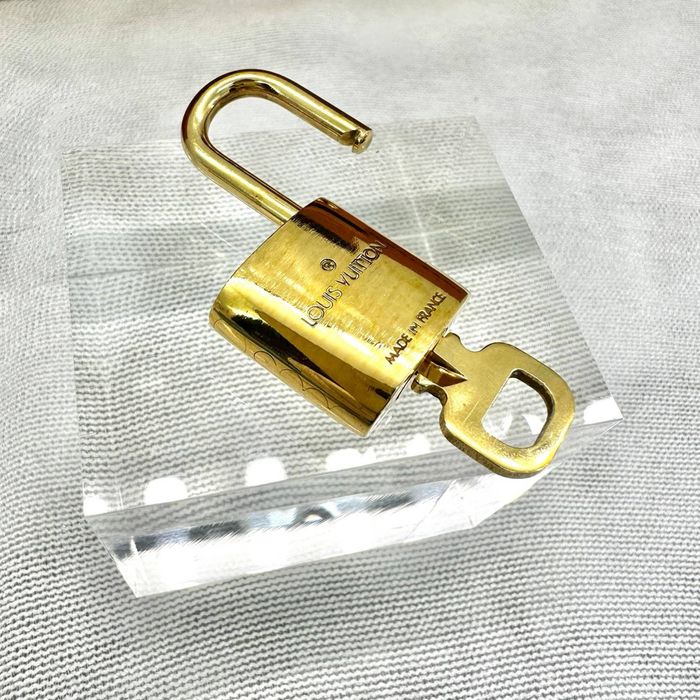 Vintage Gold Brass Lock and Key Set #316 by Louis Vuitton