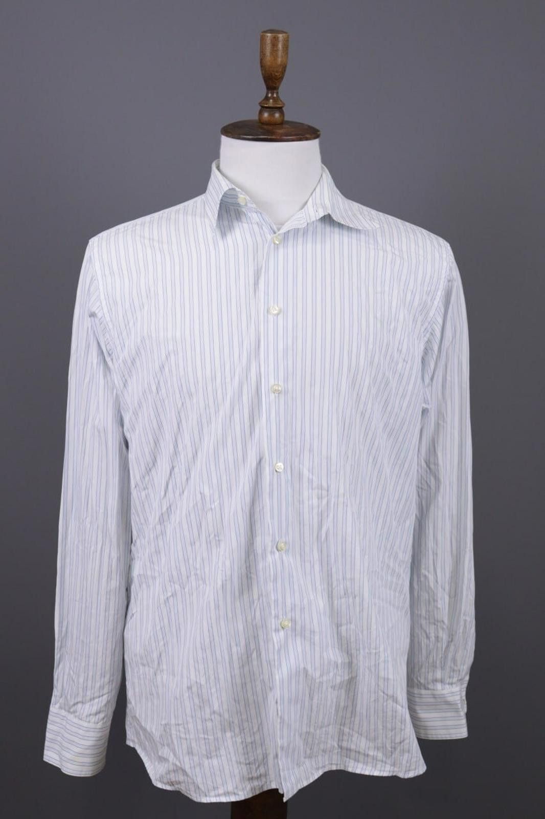 Designer Best Company White Pinstripe Button Down Shirt Size L Size US L / EU 52-54 / 3 - 1 Thumbnail