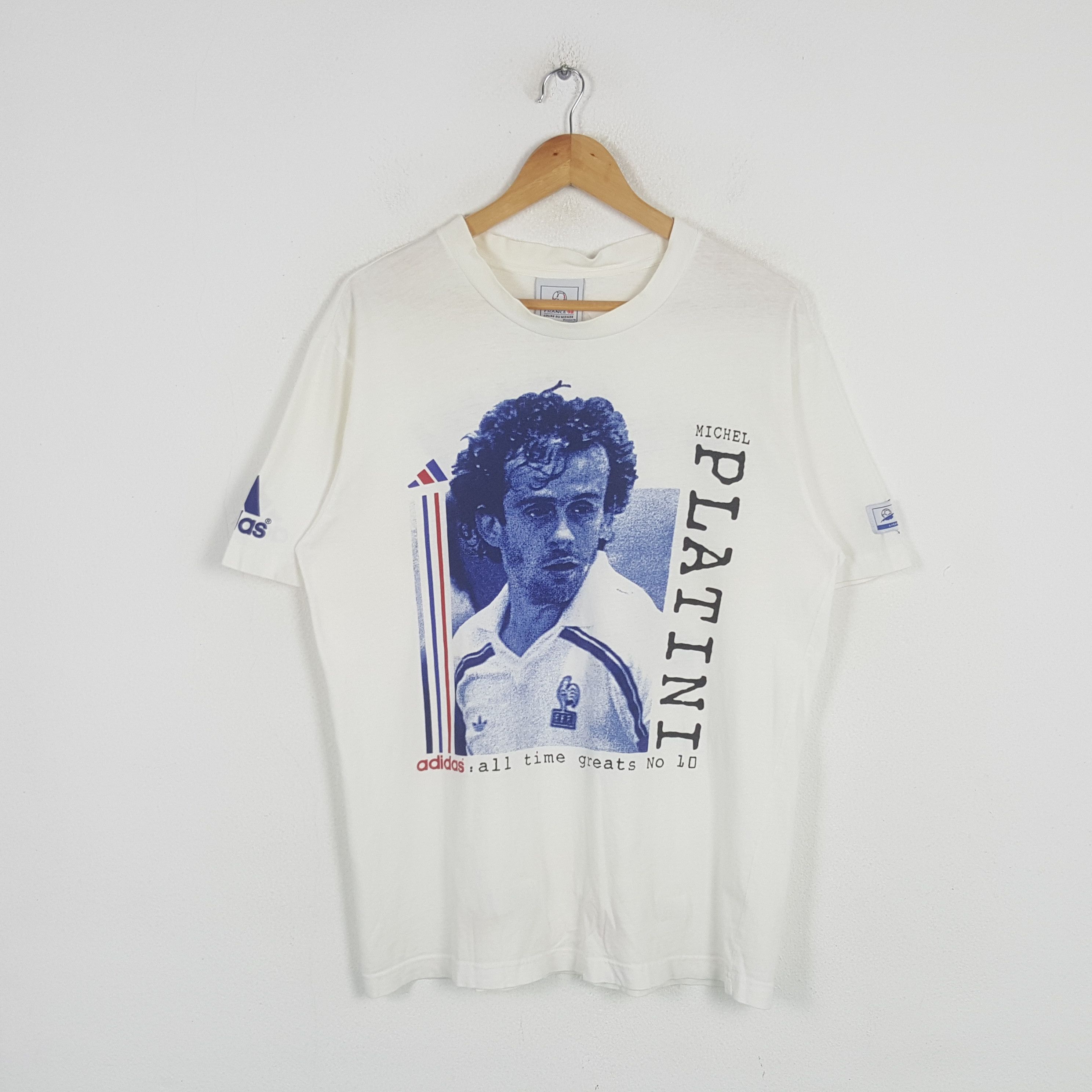 Adidas Vintage Adidas France98 Michel Platini Soccer Tshirt C294N19 Size US M / EU 48-50 / 2 - 1 Thumbnail