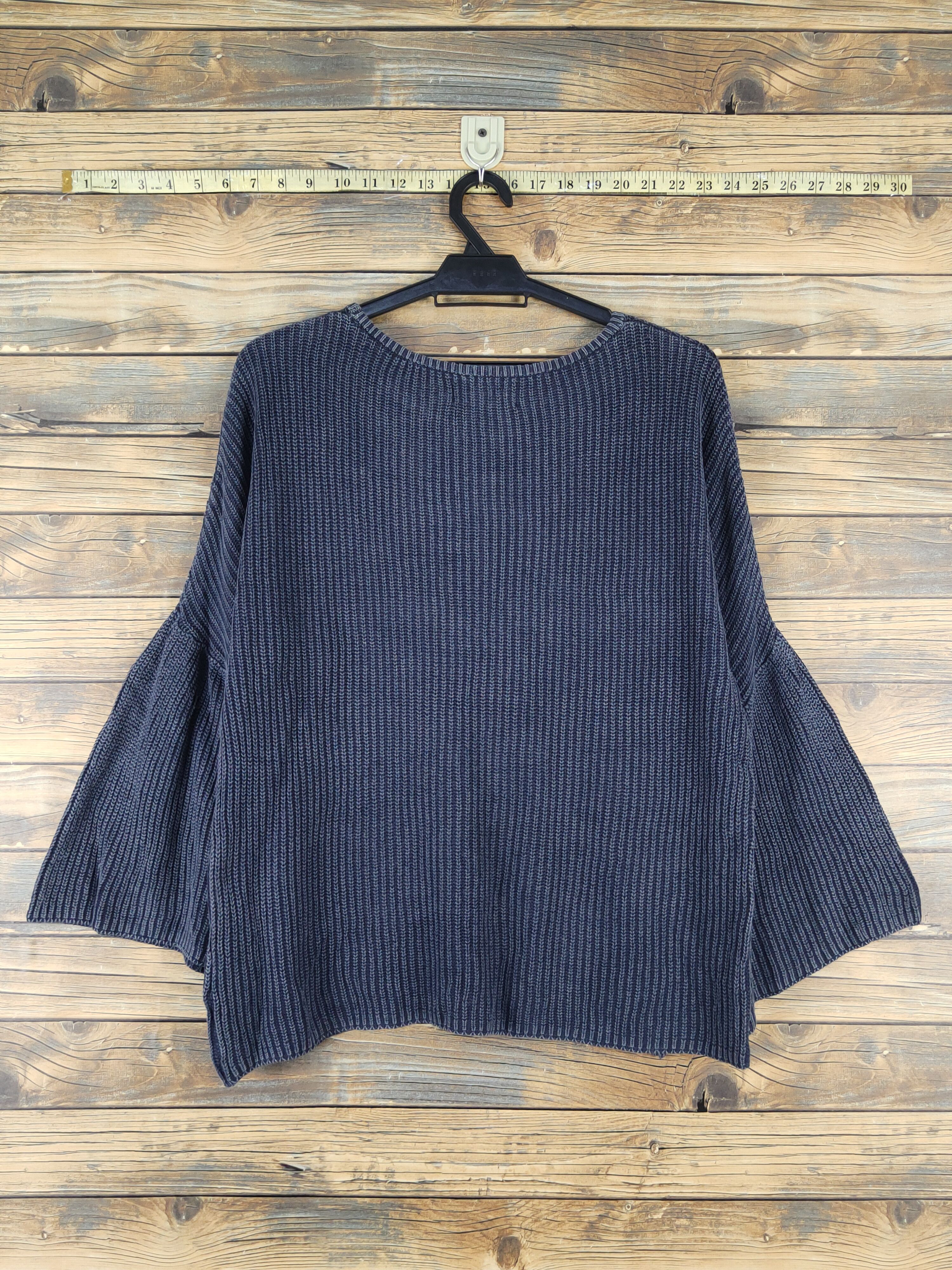 Homespun Knitwear × Japanese Brand × Vintage Outfit and Ideas Navy Faded Knitwear Blouses #W1559 Size M / US 6-8 / IT 42-44 - 7 Thumbnail