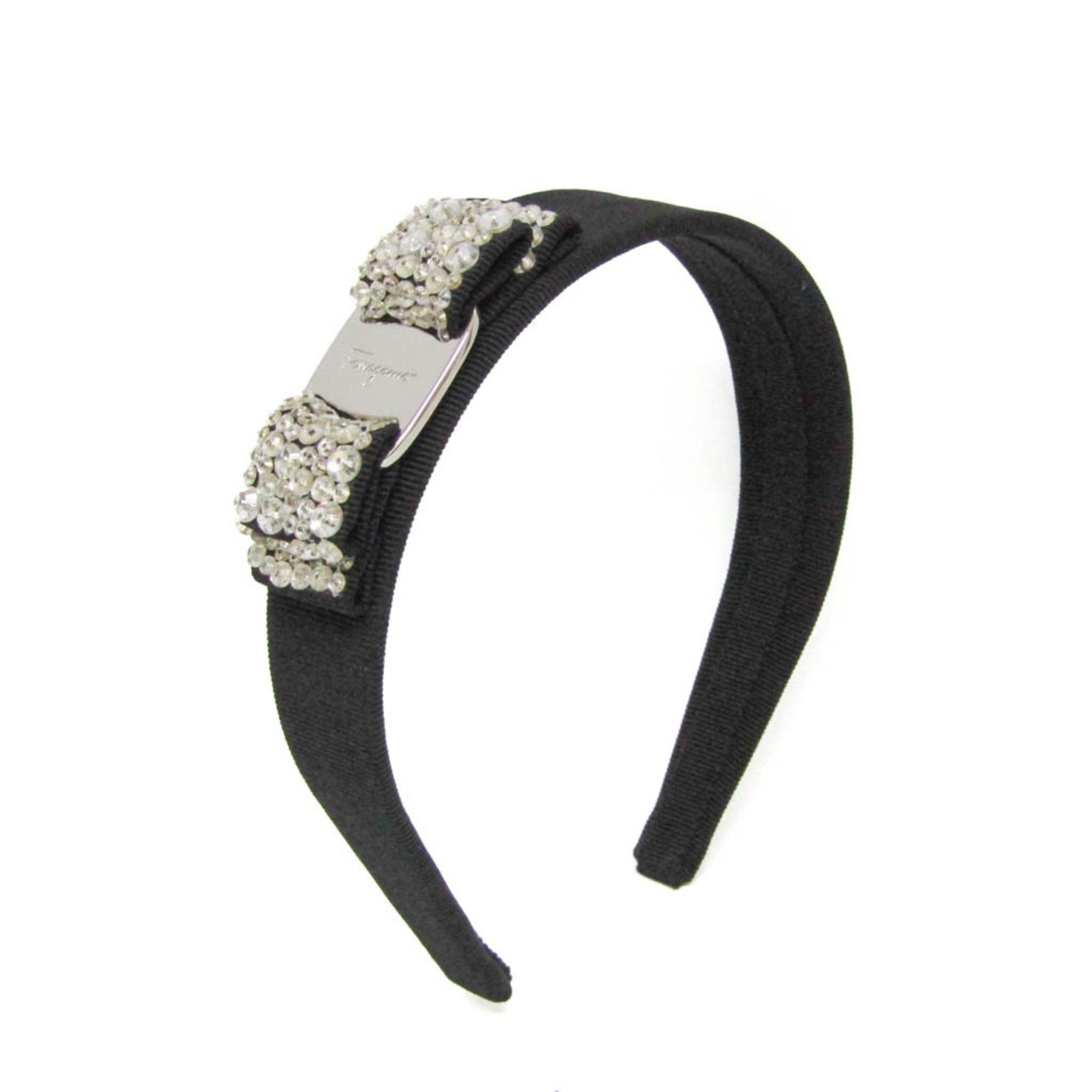 Salvatore Ferragamo Salvatore Ferragamo Vara Cotton,Metal Women's Alice Band Black Size ONE SIZE - 1 Thumbnail
