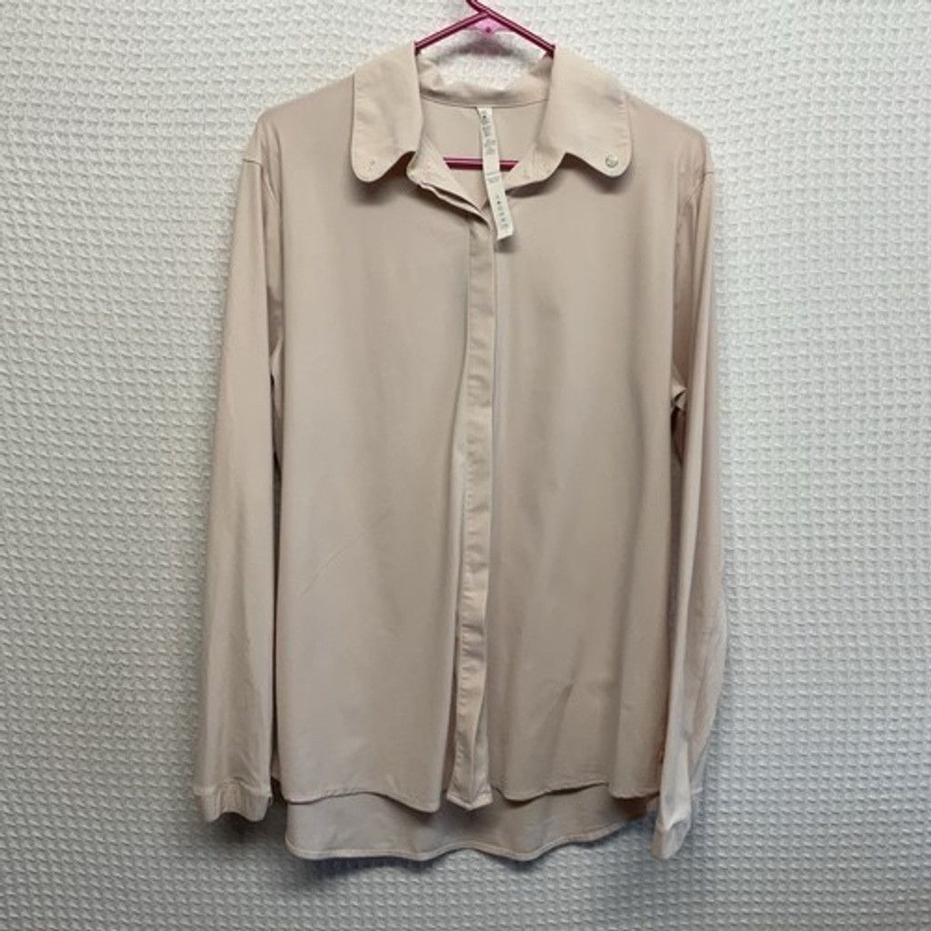 Lululemon Lululemon PalePink Mauve Poplin Shirt Women 12 Long S FLAWED Size XL / US 12-14 / IT 48-50 - 8 Thumbnail