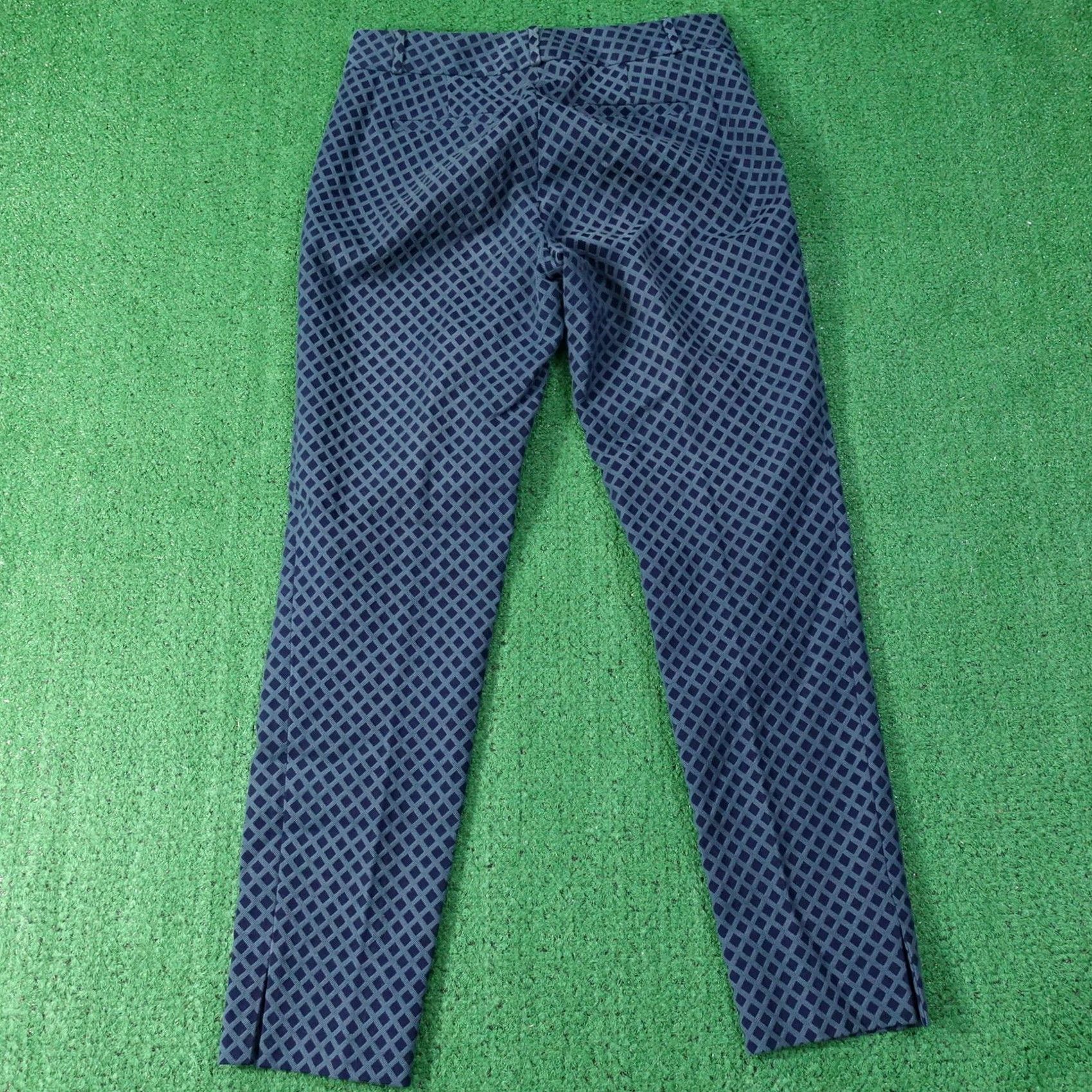 Banana Republic BANANA REPUBLIC PANTS WOMENS SIZE 2 BLUE TEAL CHECK RAYON COTTON BLEND CHINO INSEAM 29 VINTAGE No Size 26" / US 2 / IT 38 - 5 Thumbnail