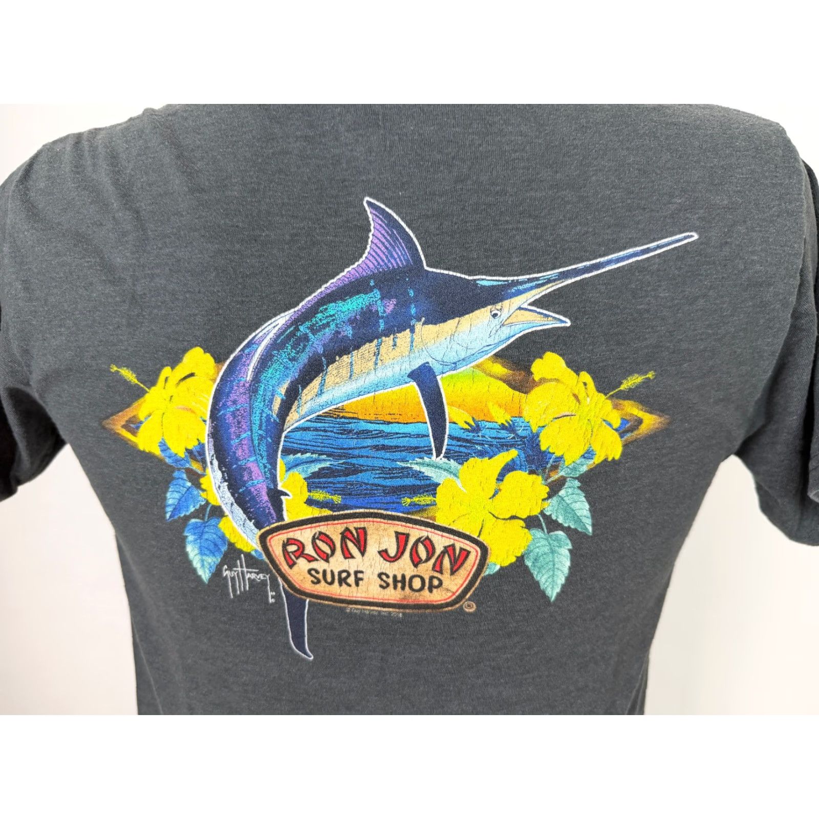 Guy Harvey Guy Harvey Shirt Men Small Cotton Shirt Gray Short Sleeve Crew Neck Pocket Hawaiian Marlin Ocean Graphic Print Beach Outdoor 90s Theme Mens Size US S / EU 44-46 / 1 - 2 Thumbnail